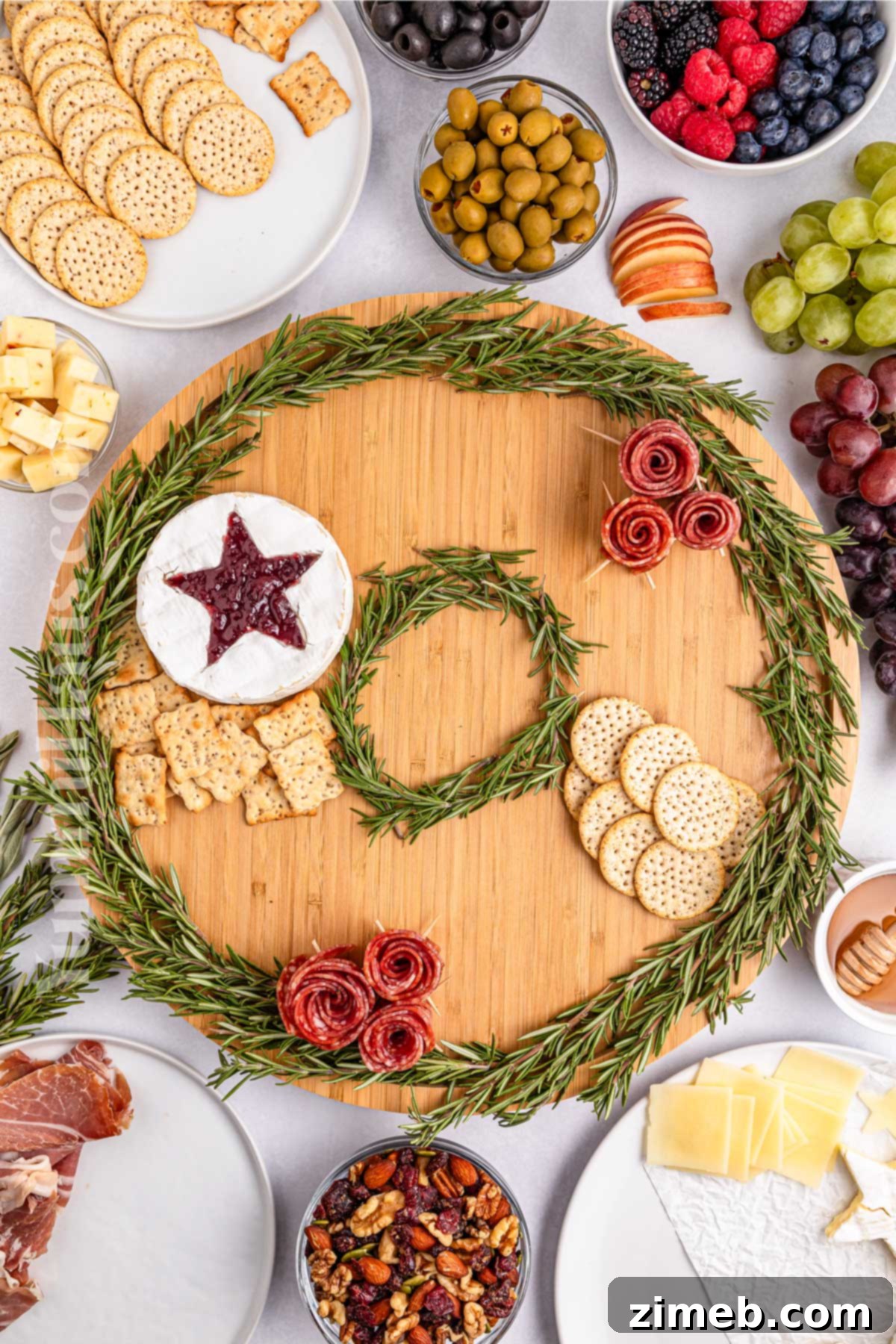 Holiday Grazing Wreath 6 how to make a Christmas Wreath Charcuterie Board
