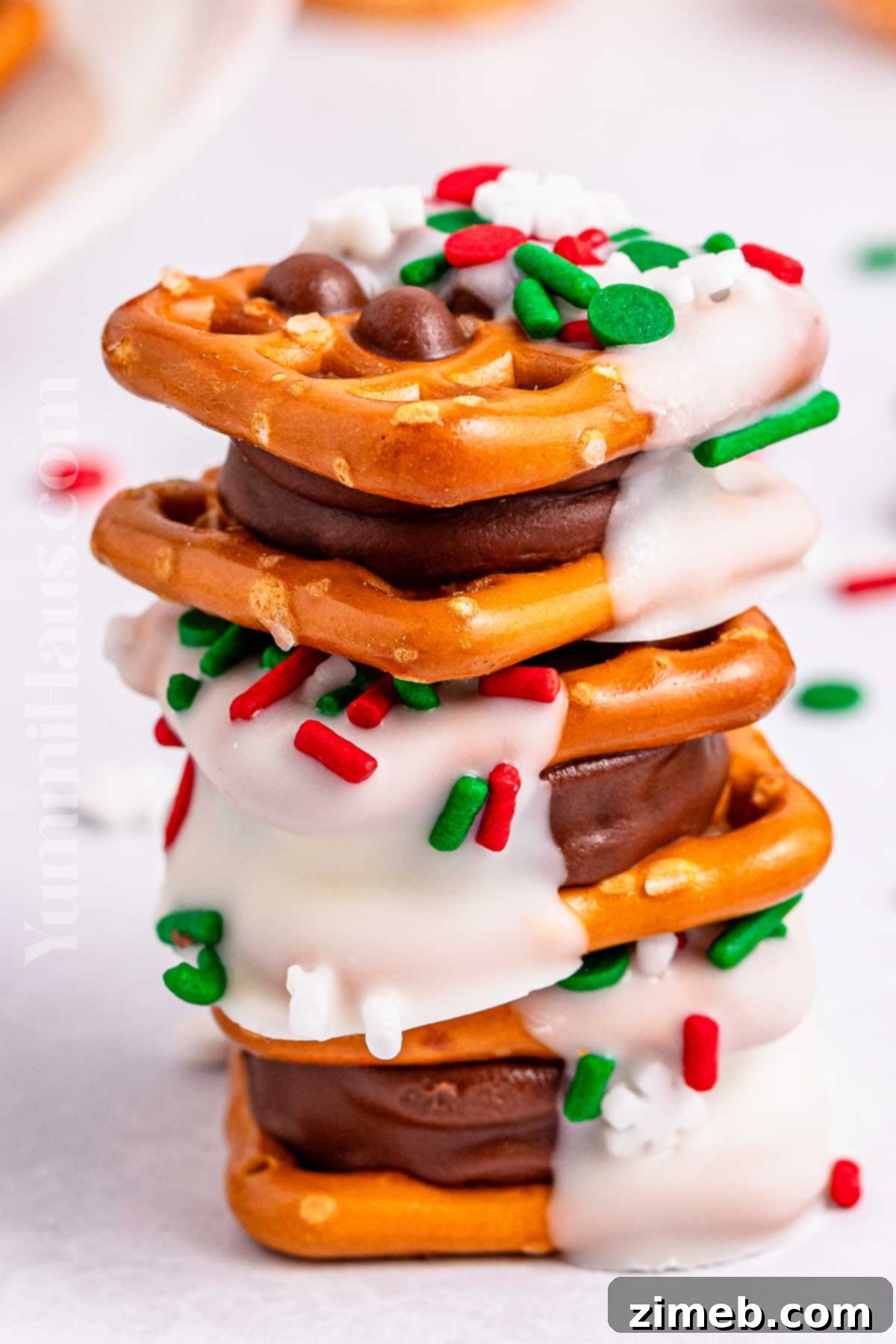 Salty Sweet Rolo Pretzel Bites 14 Holiday snack recipe for parties