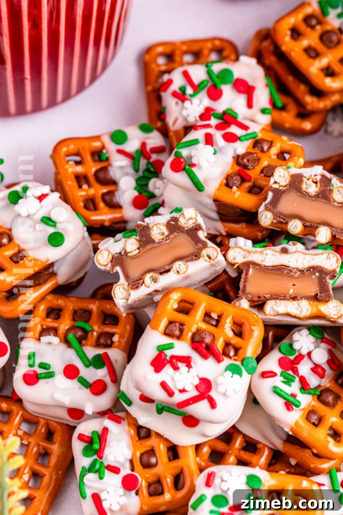 Salty Sweet Rolo Pretzel Bites 15 Christmas treats for parties