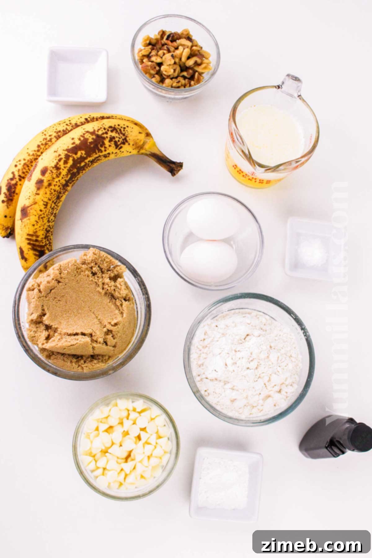 All the ingredients ready for making delicious Banana Blondies.