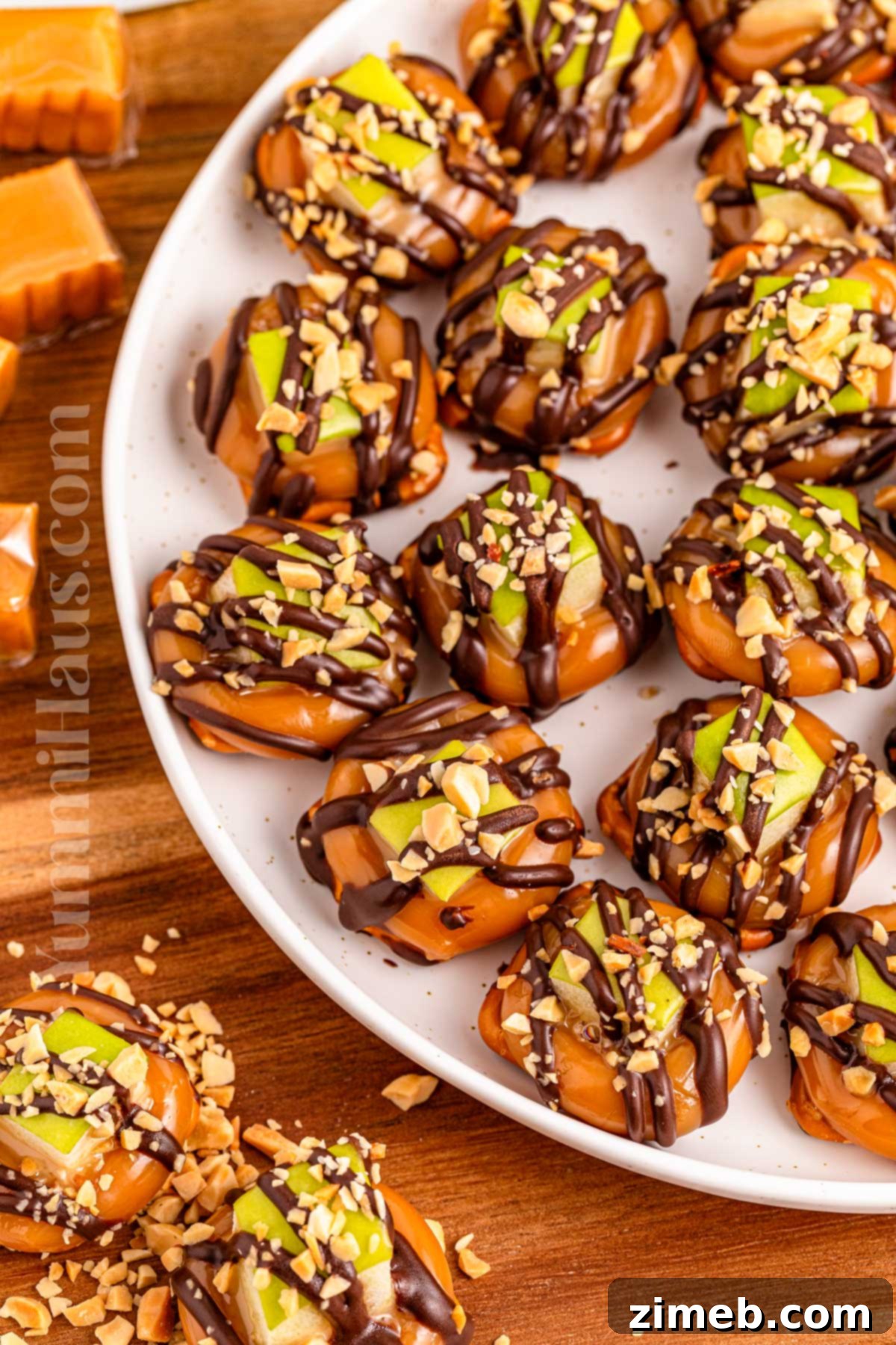 Sweet and Salty Caramel Apple Pretzel Bites 18 A charming fall snack, perfect for holiday gatherings and cozy evenings.
