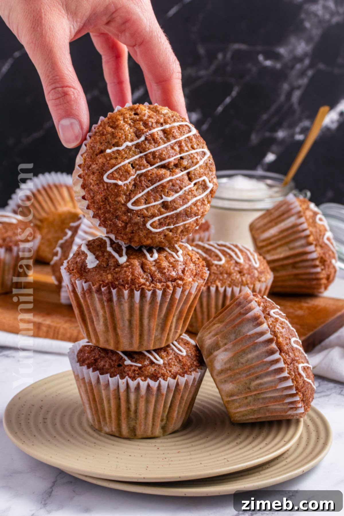 Completed banana and pumpkin muffin recipe