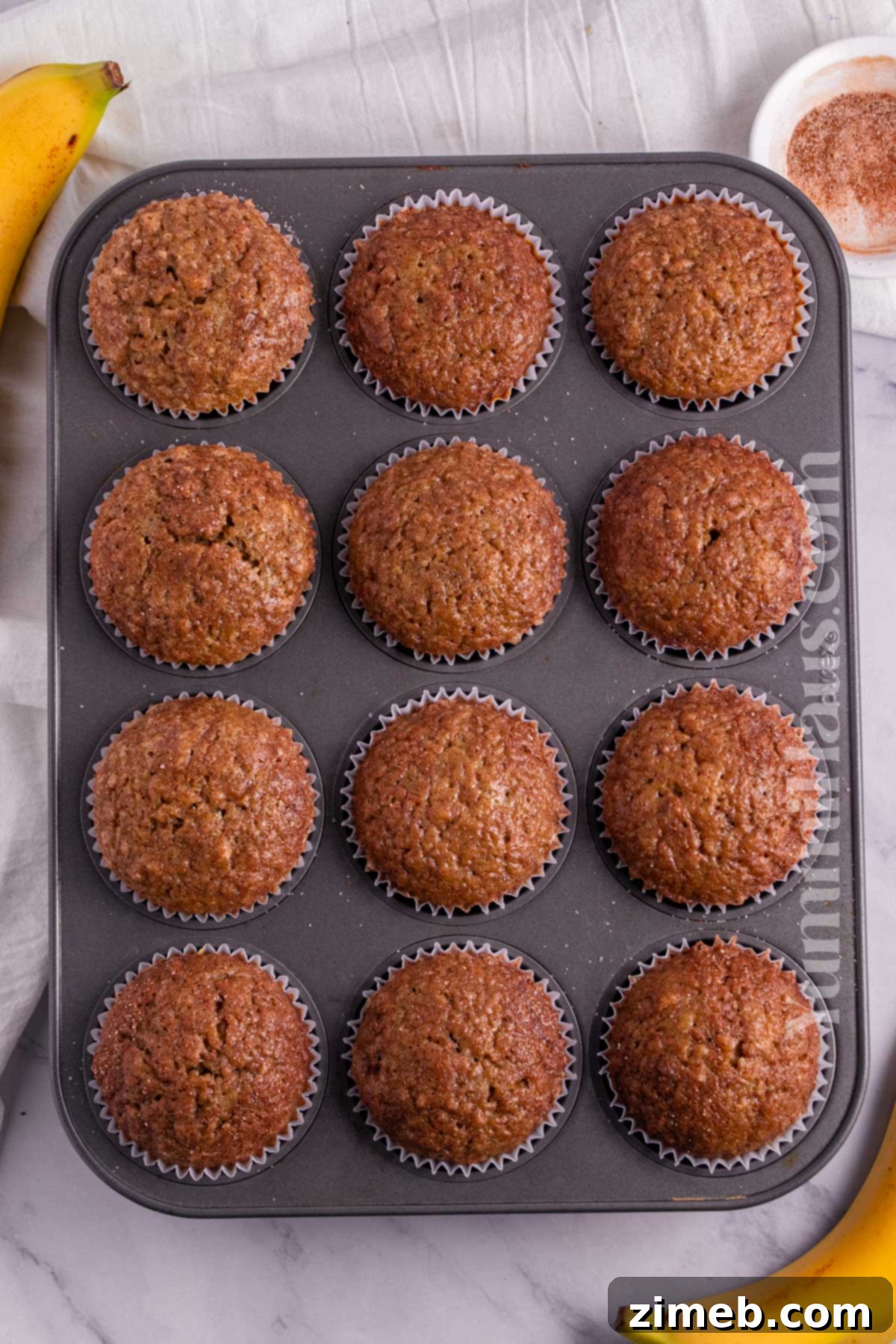 Baked fall breakfast recipe: banana pumpkin muffins