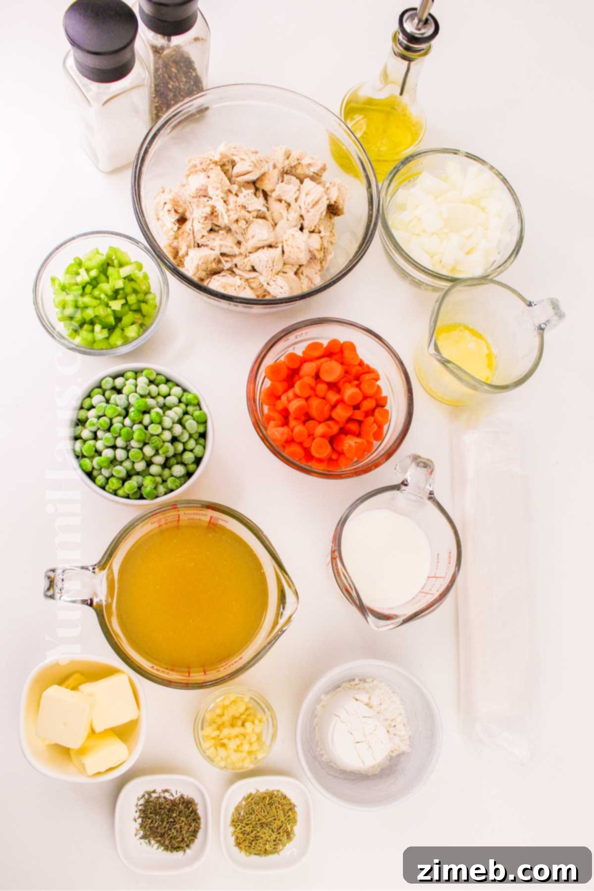 Chicken Pot Pie with Phyllo Dough ingredients