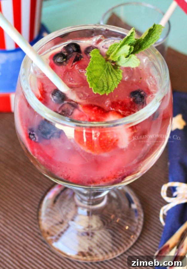 4th of July drink with vibrant red, white, and blue colors for patriotic celebrations