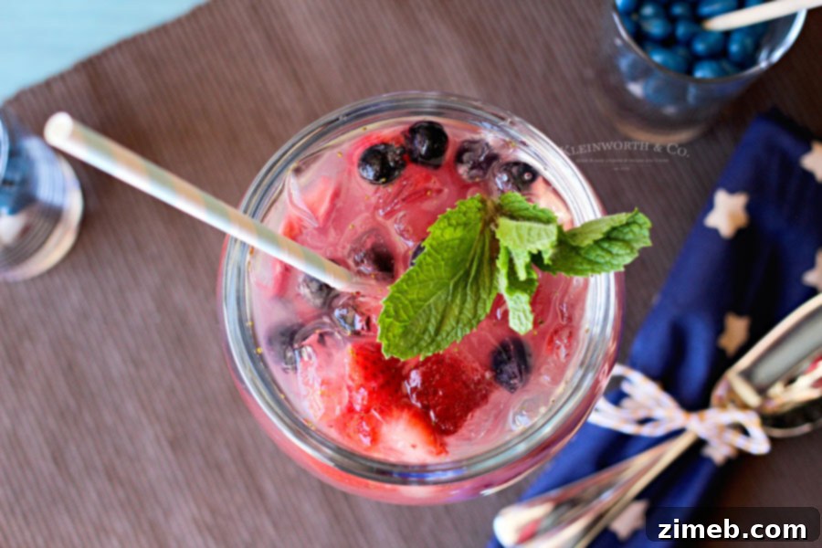 patriotic Daiquiri recipe, showing the red, white, and blue layers