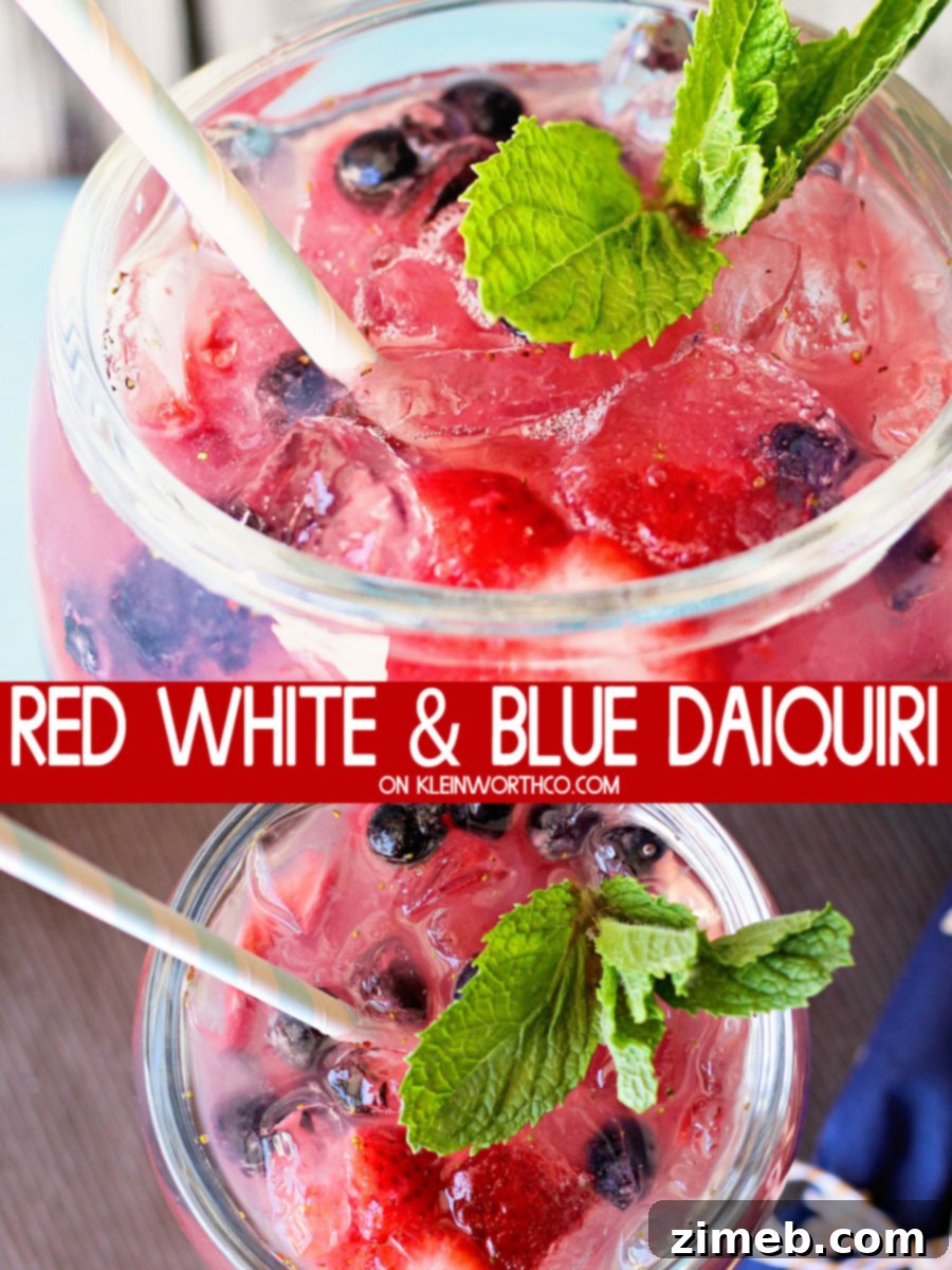 4th of July Daiquiri, a festive cocktail for patriotic holidays