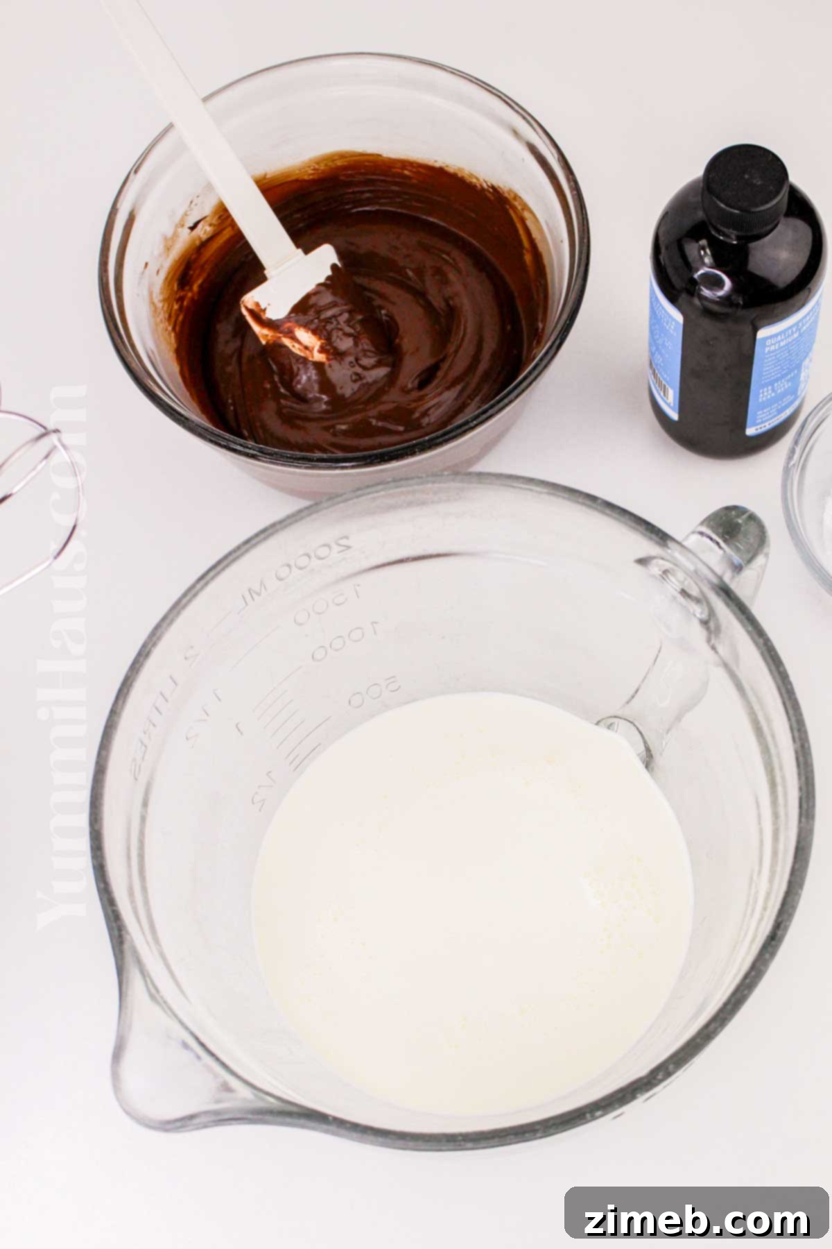 Decadent Double Chocolate Mousse Cake 6 making the mousse layer