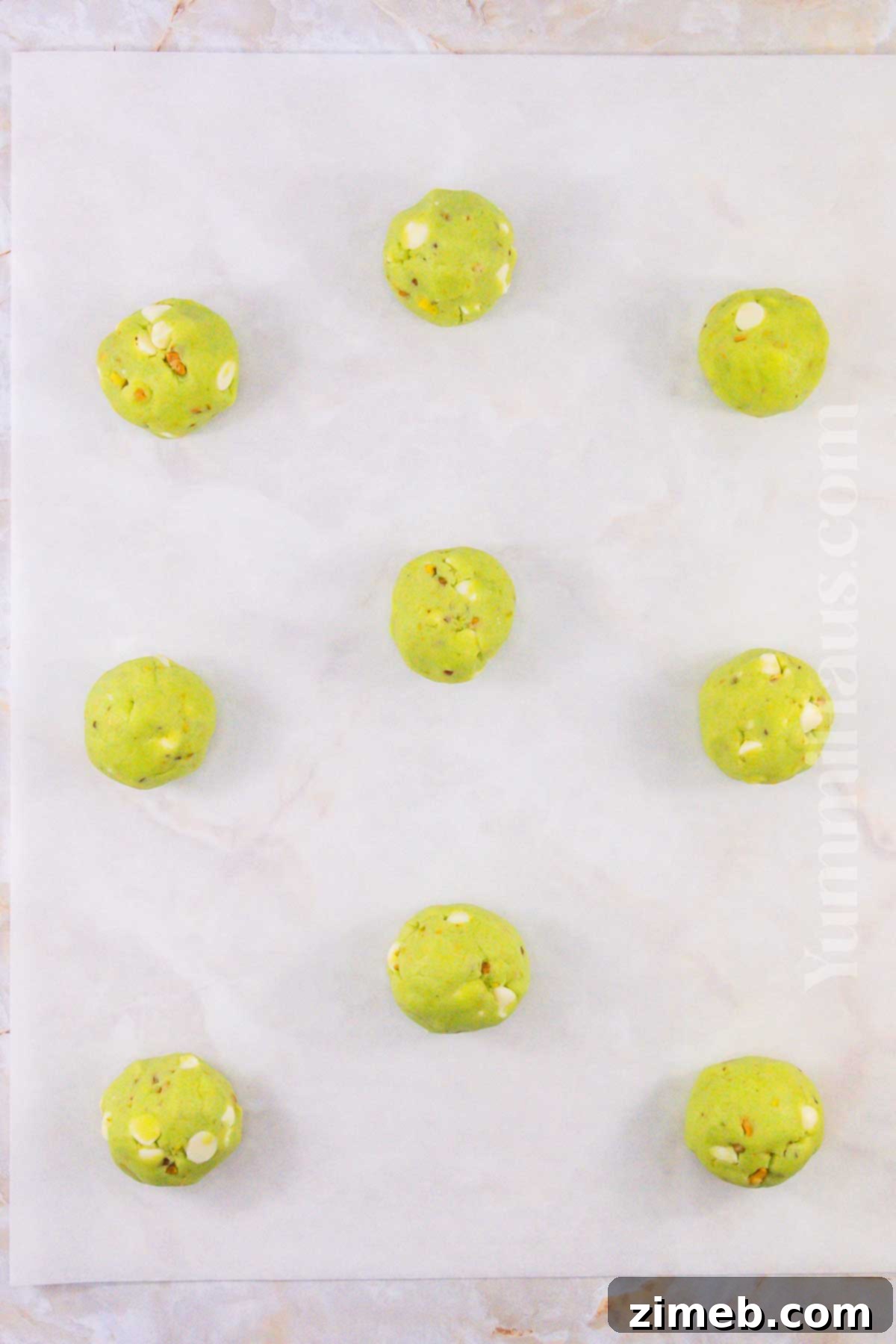 Dreamy Pistachio Pudding Cookies 6 ready to bake cookie dough