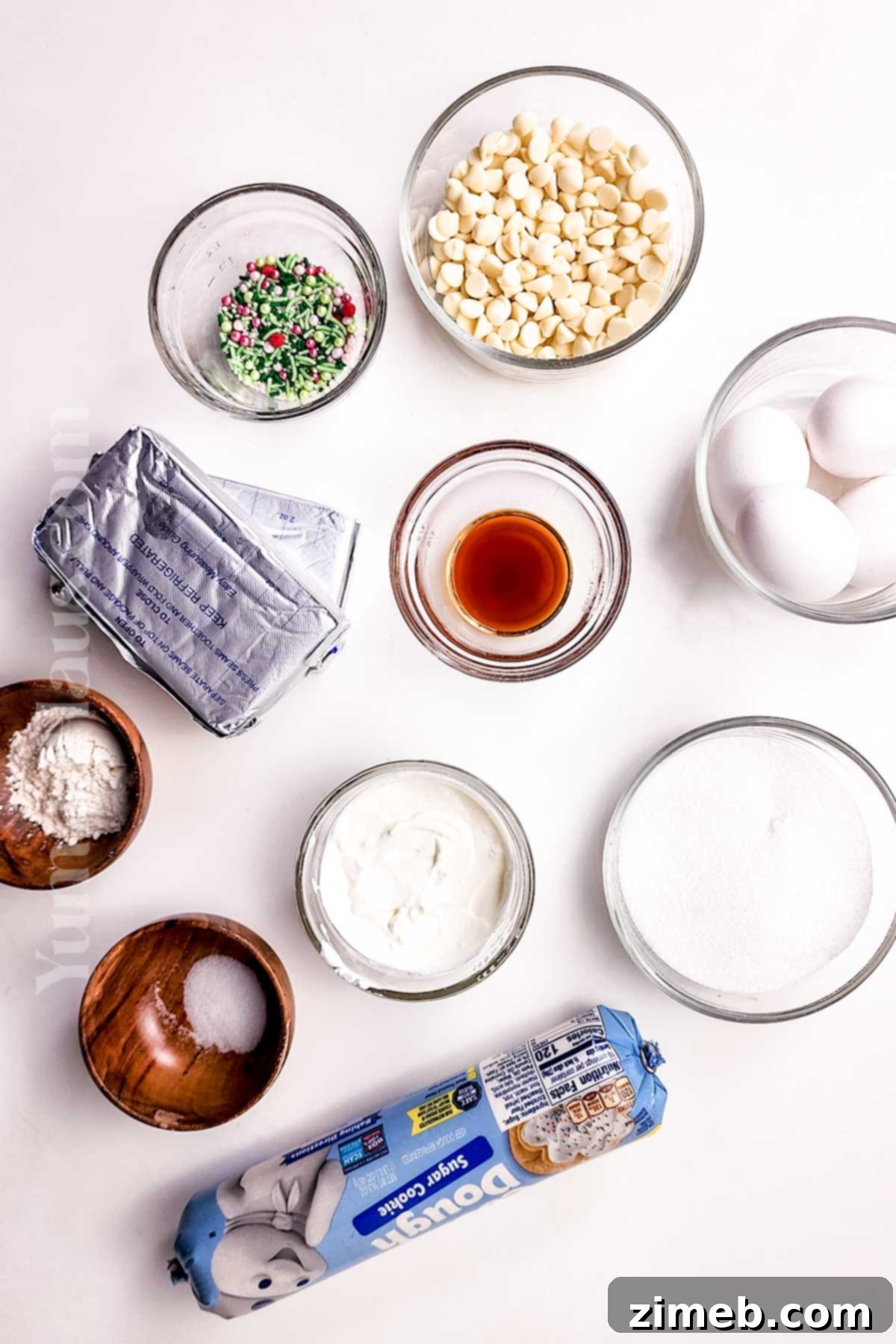 Sugar Cookie Cheesecake ingredients