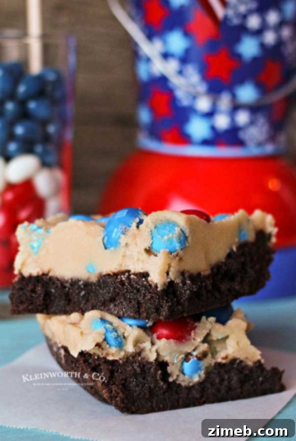 Stars and Stripes Cookie Dough Brownie Bars 3 Recipe for Patriotic Cookie Dough Brownie Bars - A Holiday Dessert Masterpiece