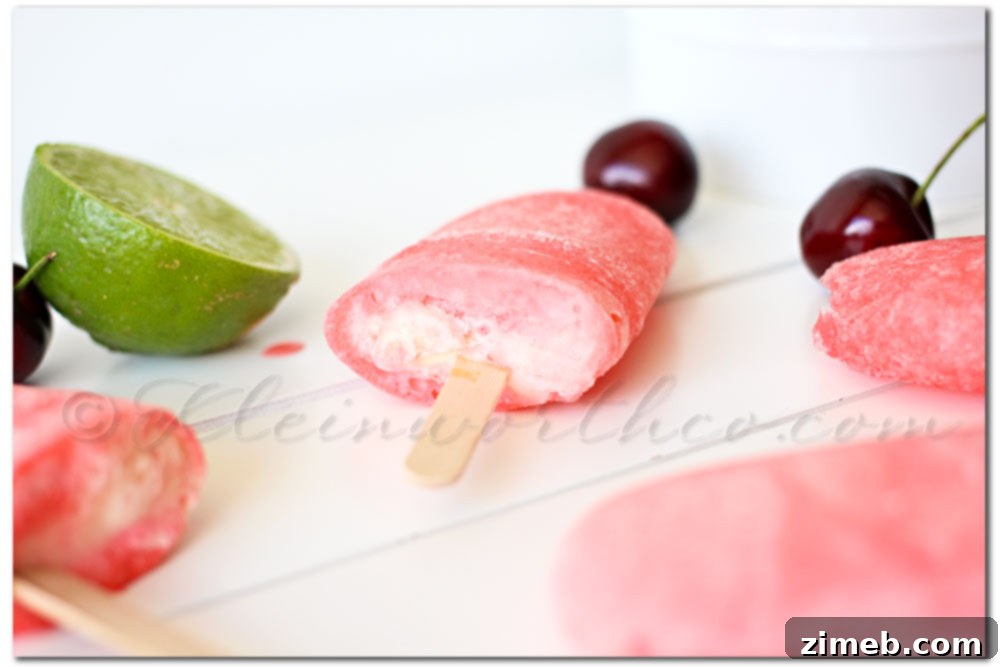 Cherry Limeade Ice Cream Soda Pops Homemade Cherry Limeade Ice Cream Soda Pops ready to be enjoyed