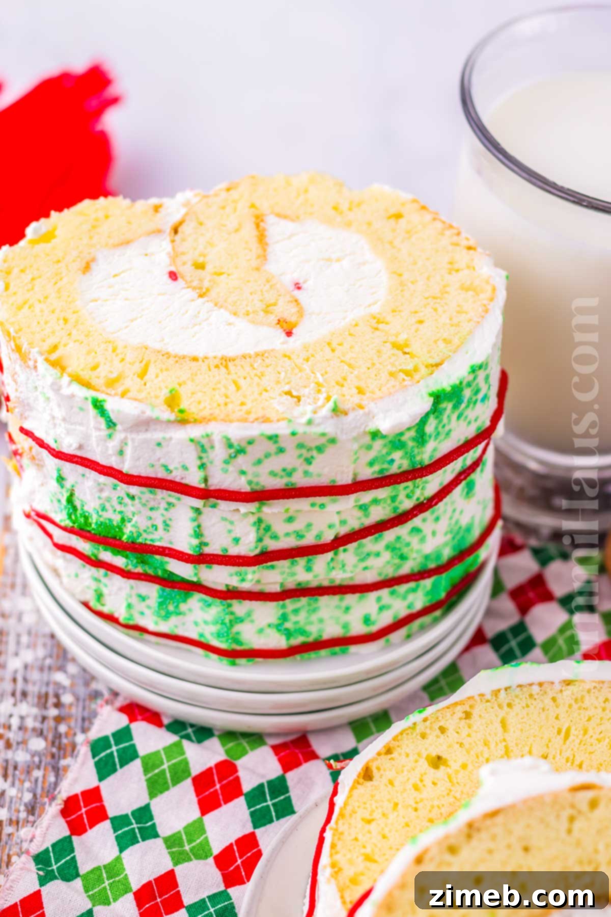 Christmas Yule Log 14 Final decorated Christmas Cake Roll recipe photo