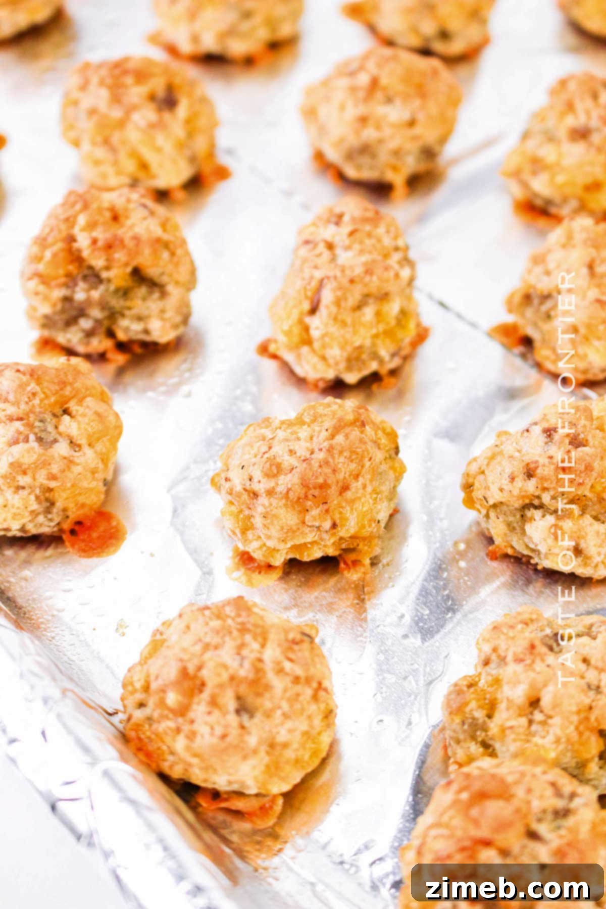 Cheesy Cheddar Bay Sausage Balls 7 Baked sausage and cheese balls fresh from the oven