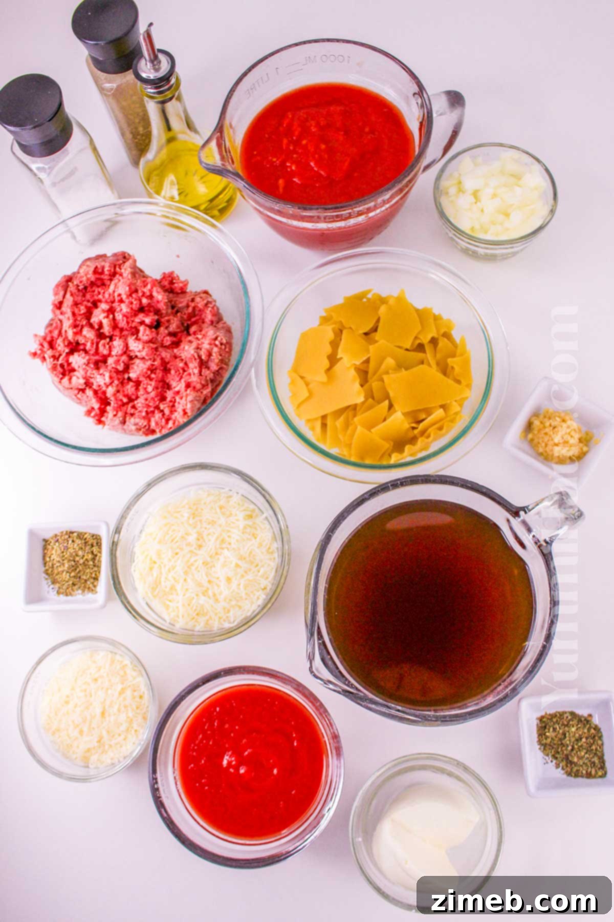 One-Pot Lasagna Soup ingredients