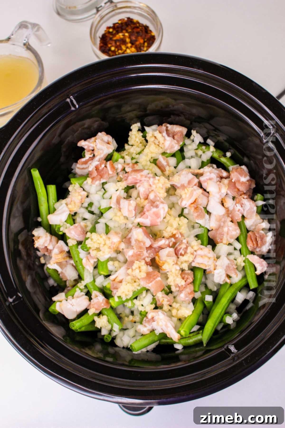 Delicious Crockpot Green Beans 6 How to make Green Beans in Crockpot - The simple cooking process.
