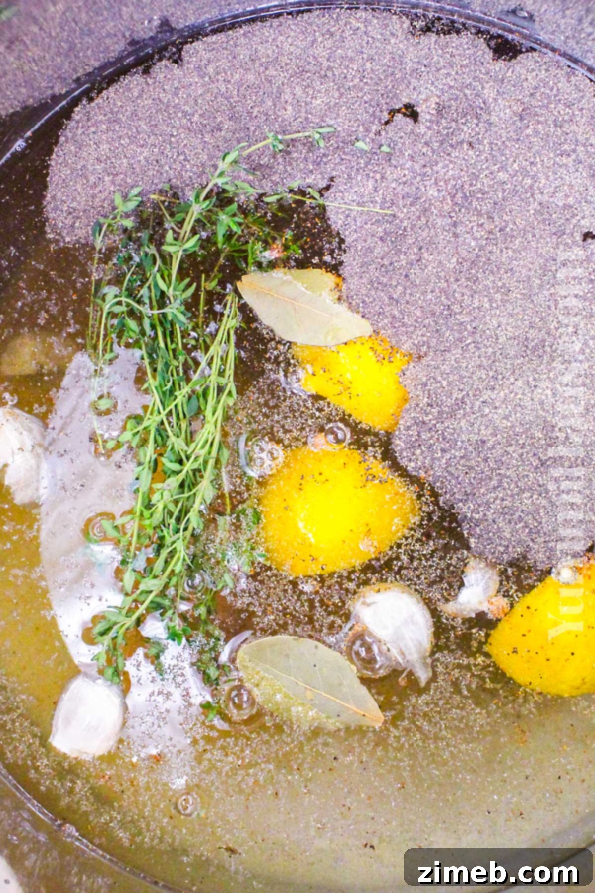 Making Cajun Turkey Brine: heating the mixture on the stove