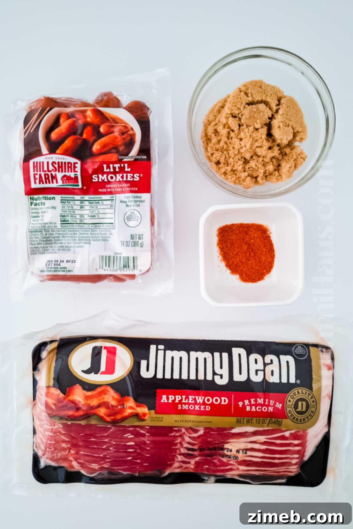 Smoky Bacon Delights 4 Sweet, smoky, and irresistible, these bacon-wrapped smokies make the perfect party appetizer! With a hint of brown sugar and crispy bacon, they're an easy crowd-pleaser for any occasion.