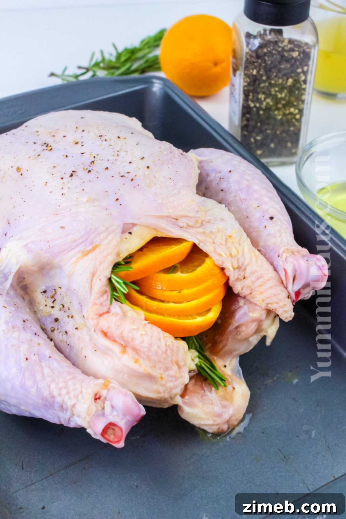 The Yuletide Bird 5 Making chicken for the holidays, showing a beautifully roasted bird on a platter.
