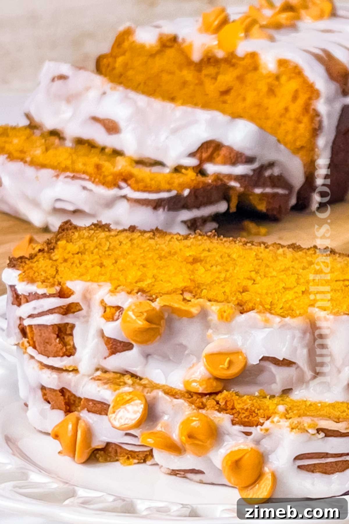 Steps for how to make butterscotch bread, showing mixing and baking.