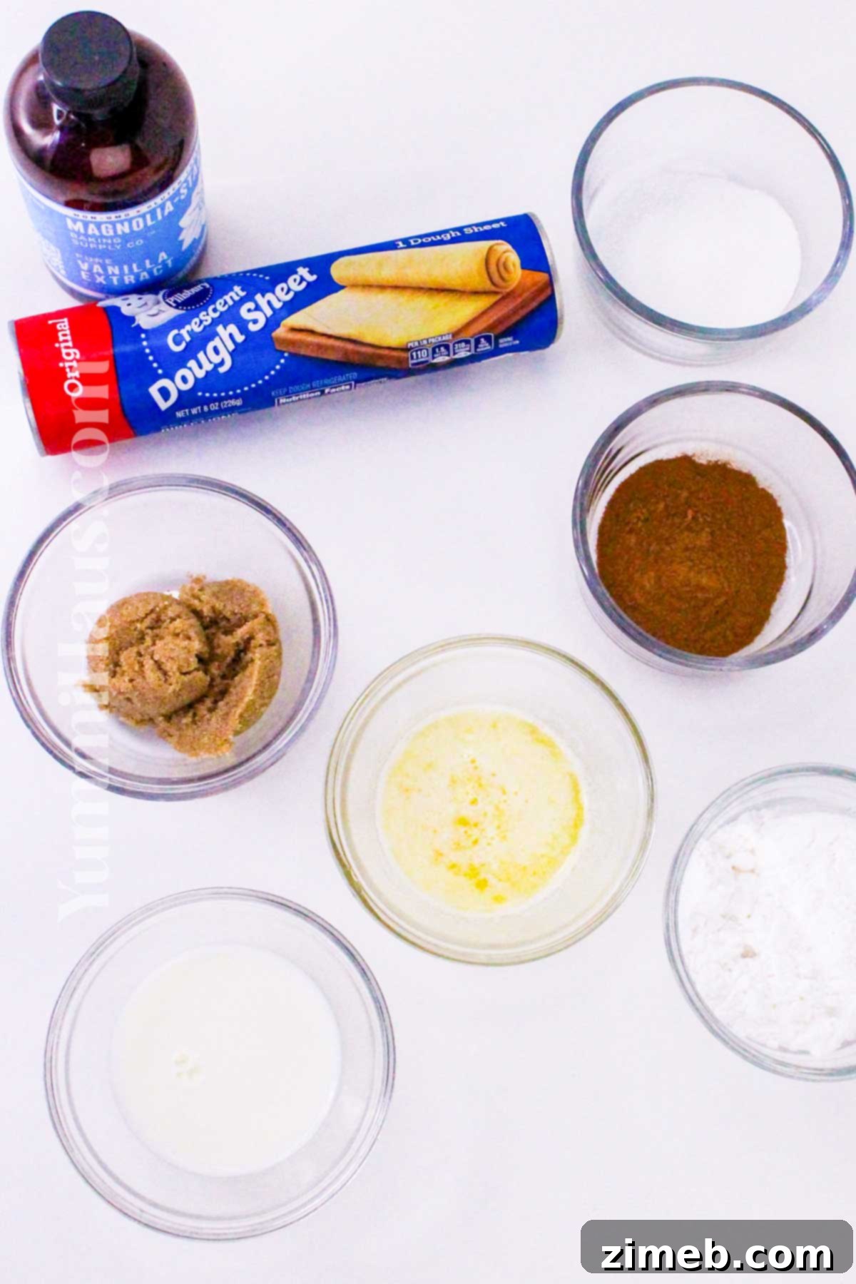 Easy Air Fryer Cinnamon Rolls 4 Cinnamon Rolls in Air Fryer ingredients