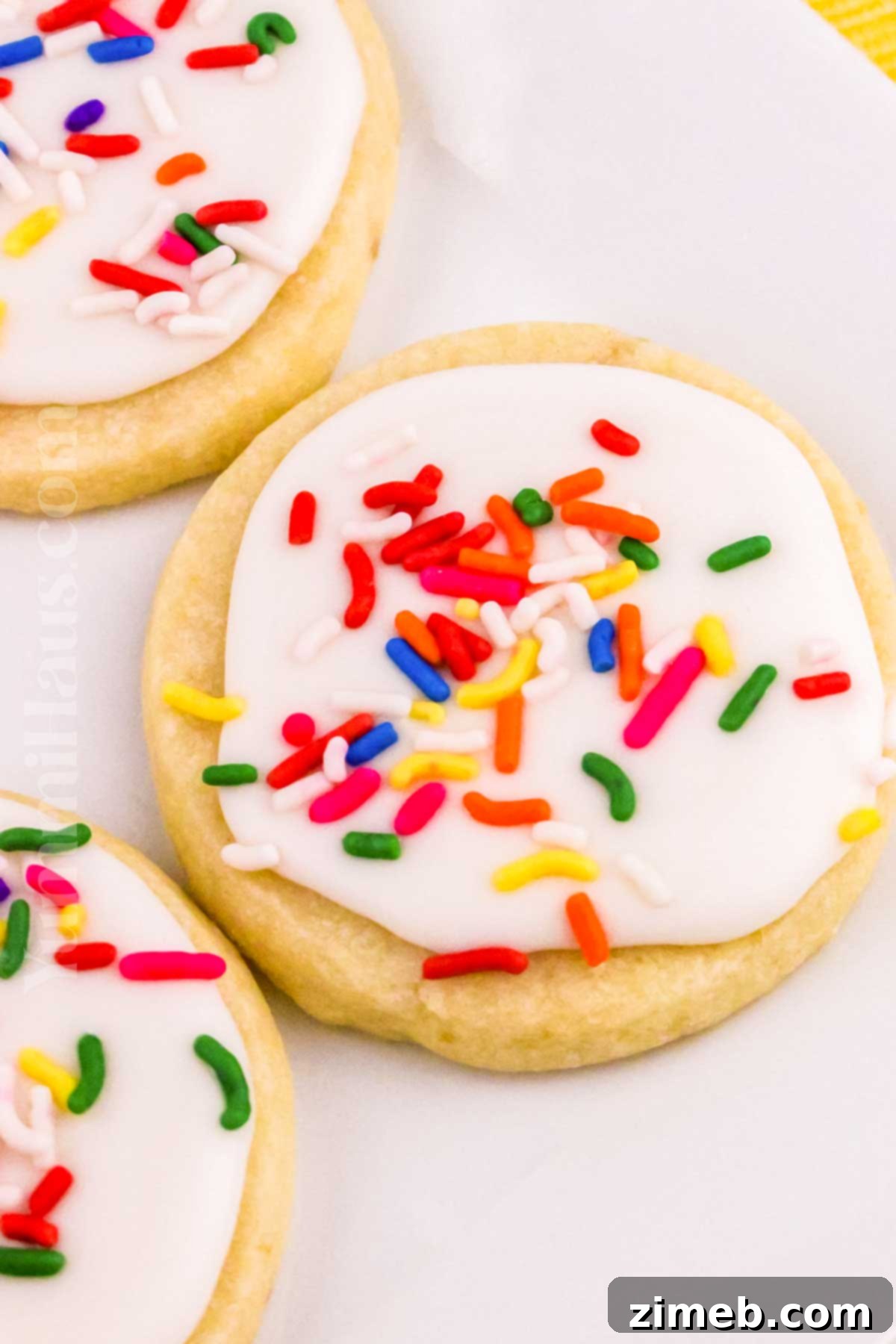 Sweetly Iced Shortbread Delights 7 cookies with rainbow sprinkles