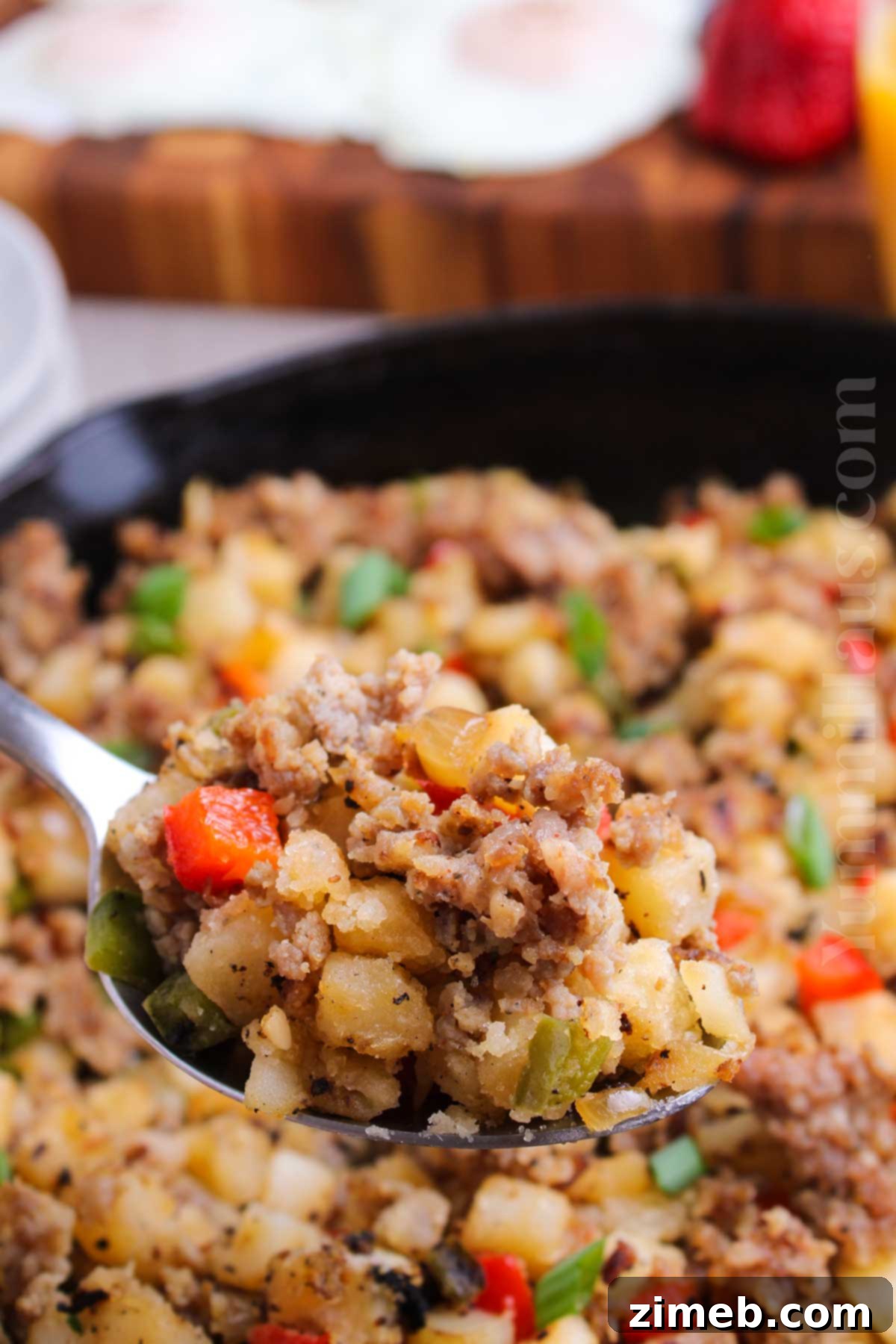 Rise & Shine Hash 14 Skillet breakfast with crispy potatoes and sausage