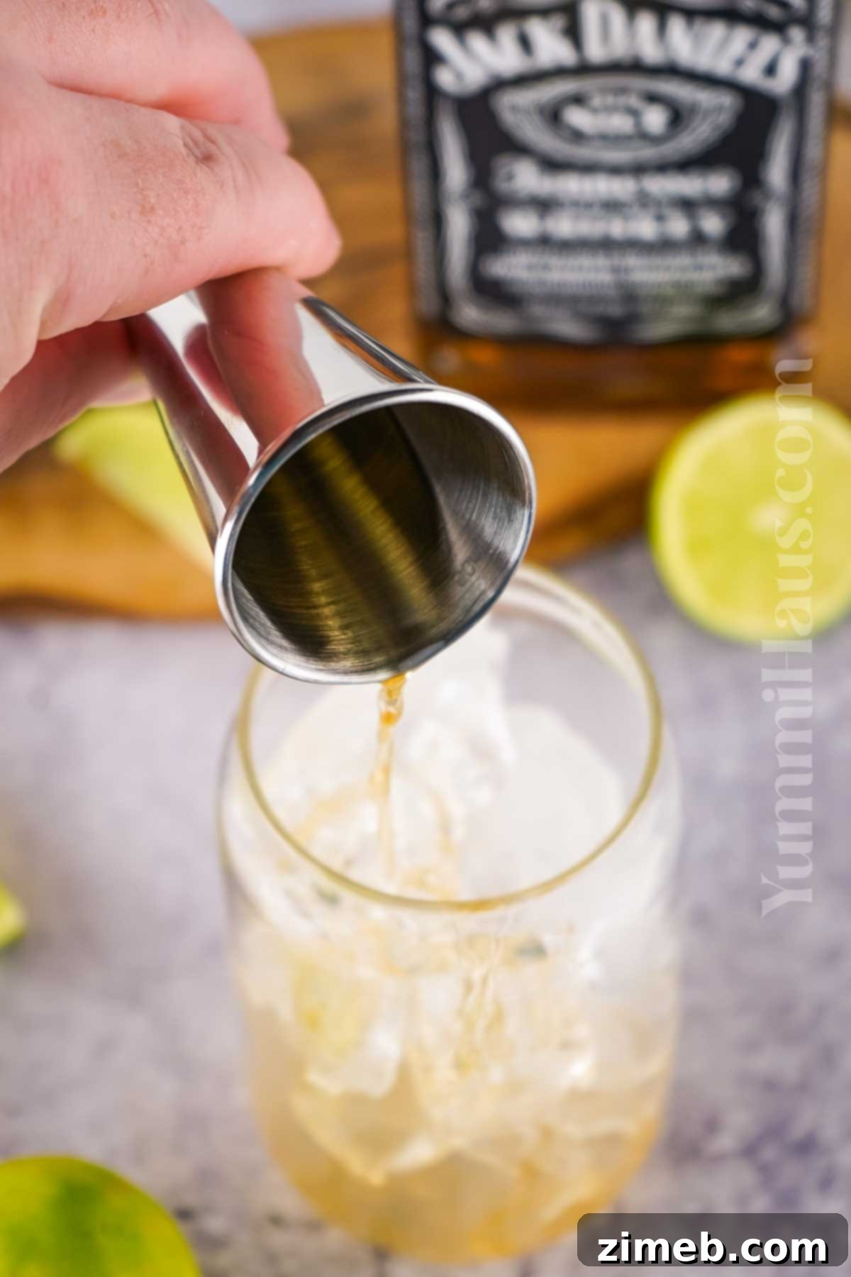 Jack and Coke 5 making a whiskey cocktail