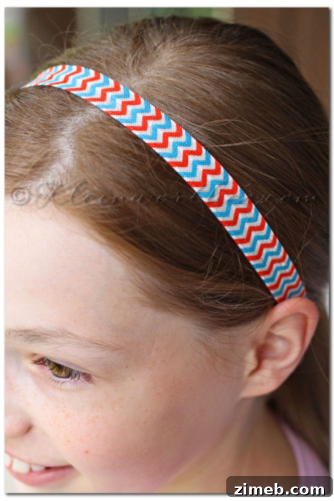 Layering ric-rak, tulle, and ribbons to create a patriotic poof for hair accessories.
