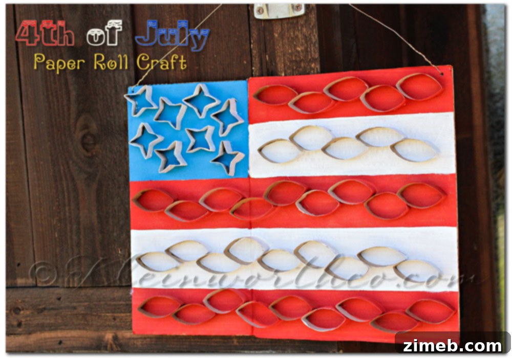 4th of July Paper Roll Craft for kids