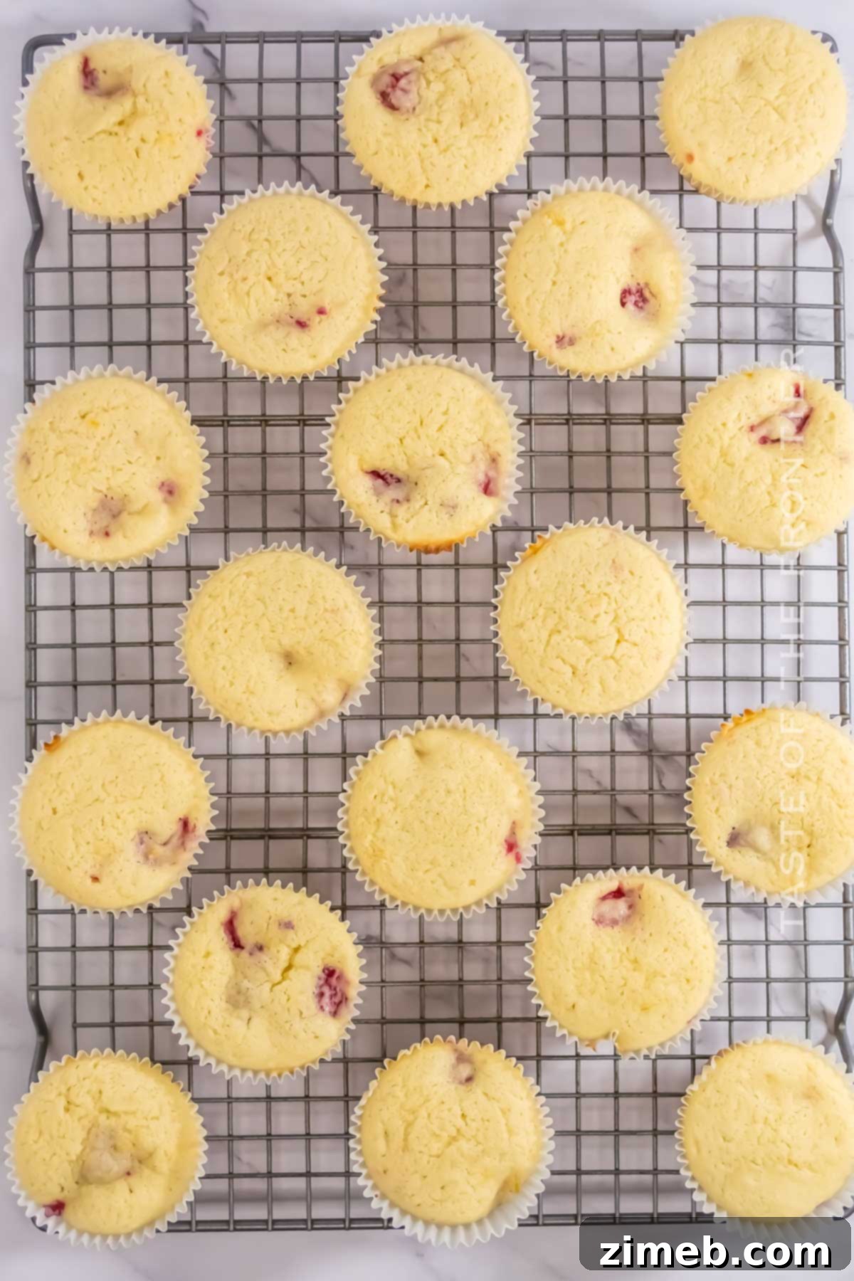 Zesty Lemon & Raspberry Delights 6 baked cupcakes