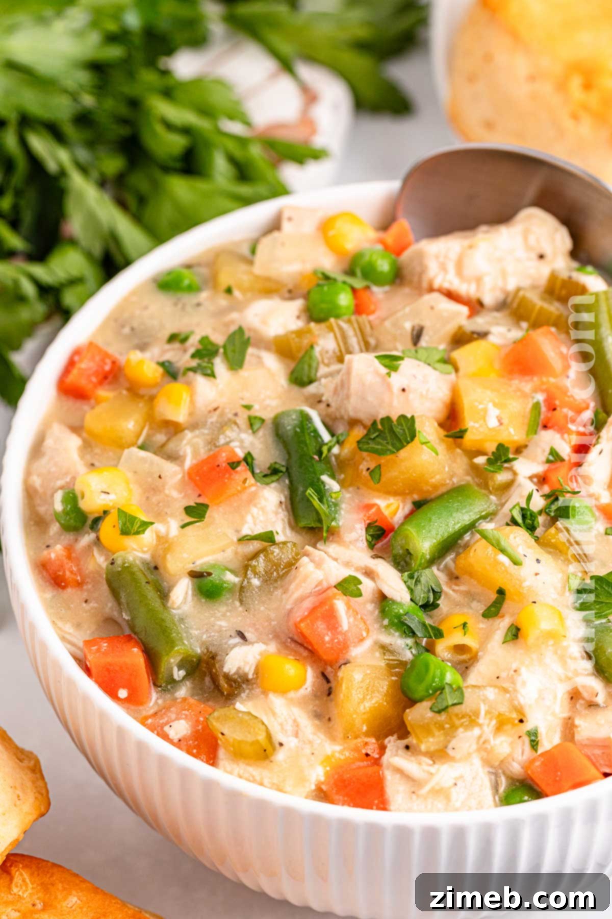 Slow Cooked Comfort Chicken Pie 2 Slow Cooker Chicken Pot Pie, a hearty comfort food meal
