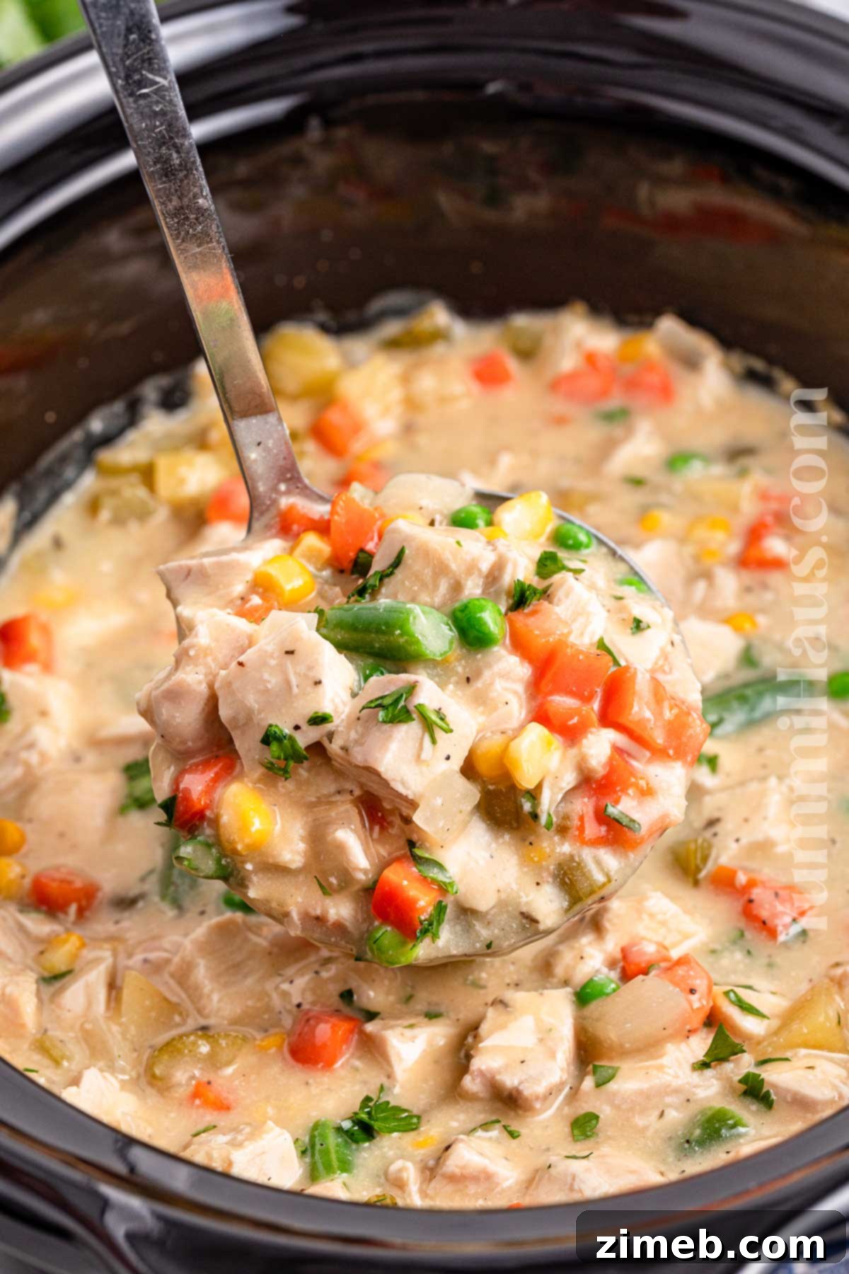 Slow Cooked Comfort Chicken Pie 4 Slow cooker comfort food with chicken and vegetables