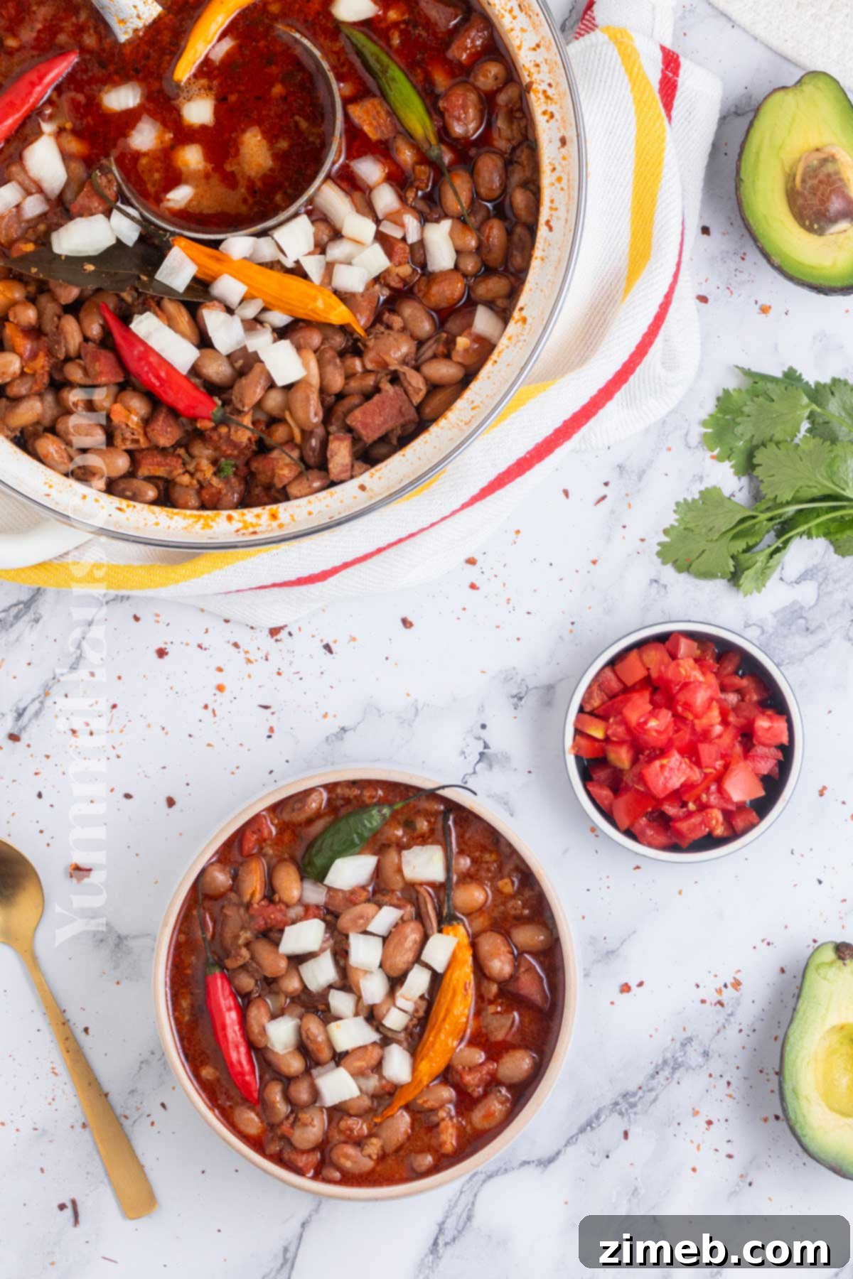 Rustic Cowboy Beans 16 Frijoles Charros served as a full meal