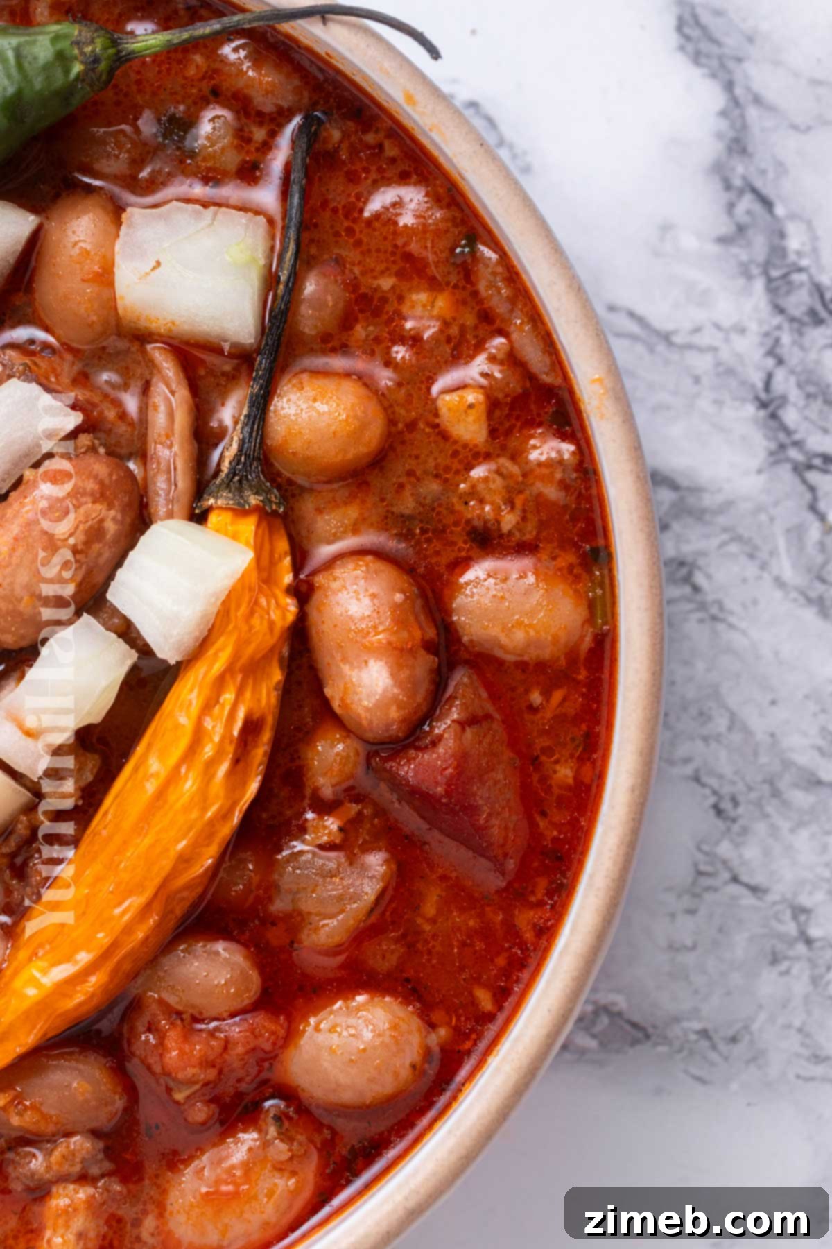 Rustic Cowboy Beans 9 A hearty bowl of Frijoles Charros for dinner