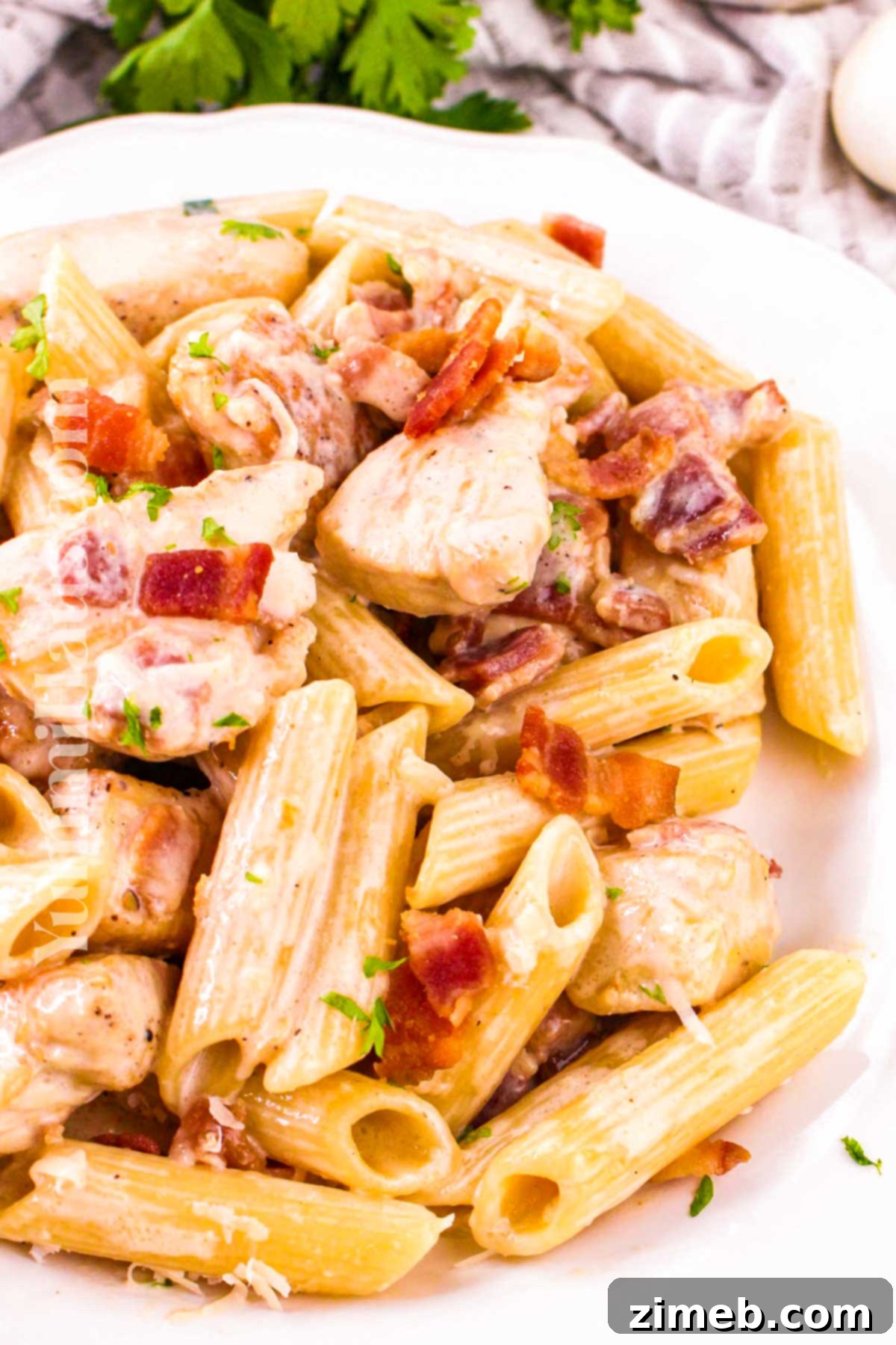 Creamy Chicken and Bacon Pasta 8 Penne pasta and chicken dinner
