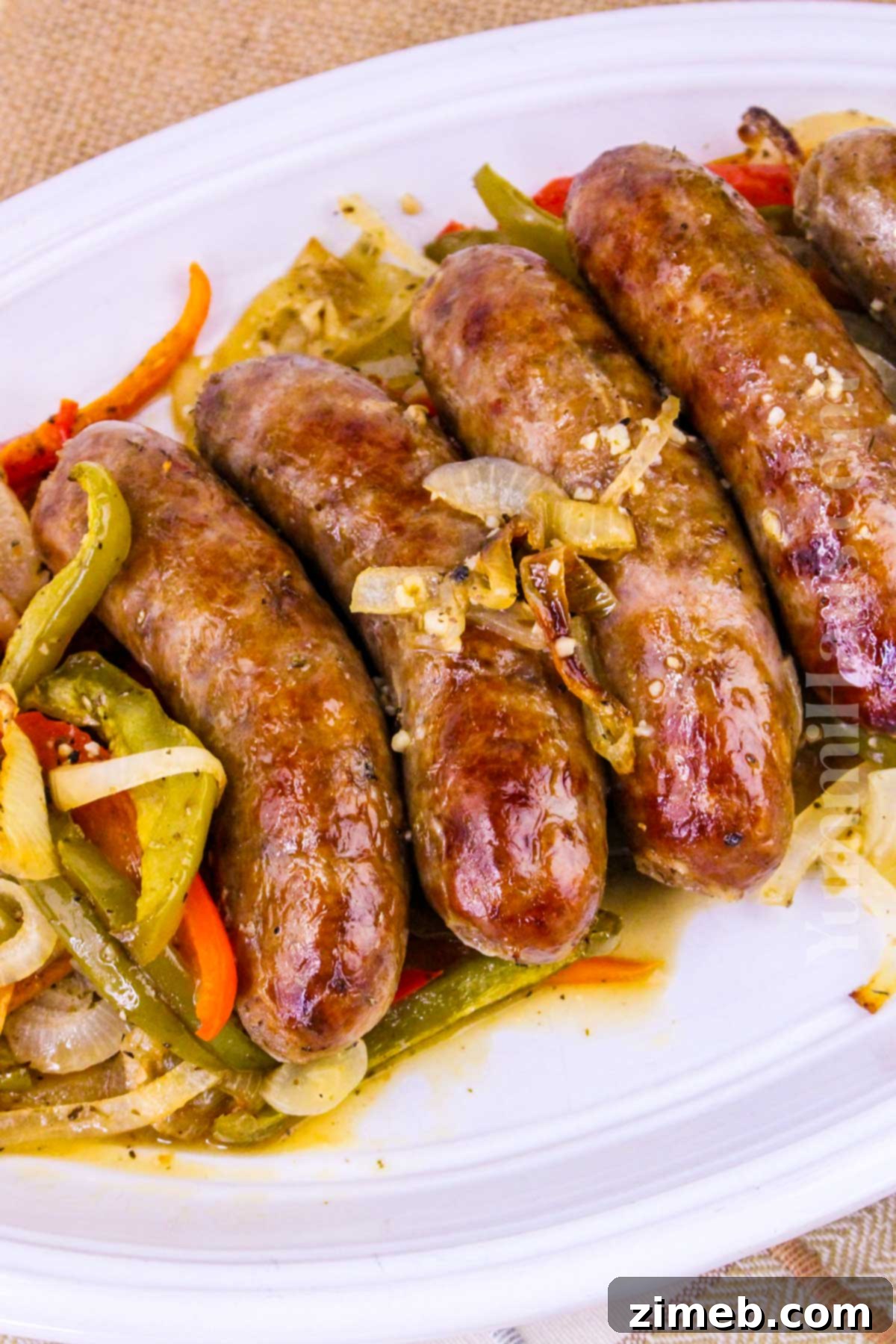 Delicious baked dinner with Italian sausage and vibrant vegetables, perfect for any weeknight.