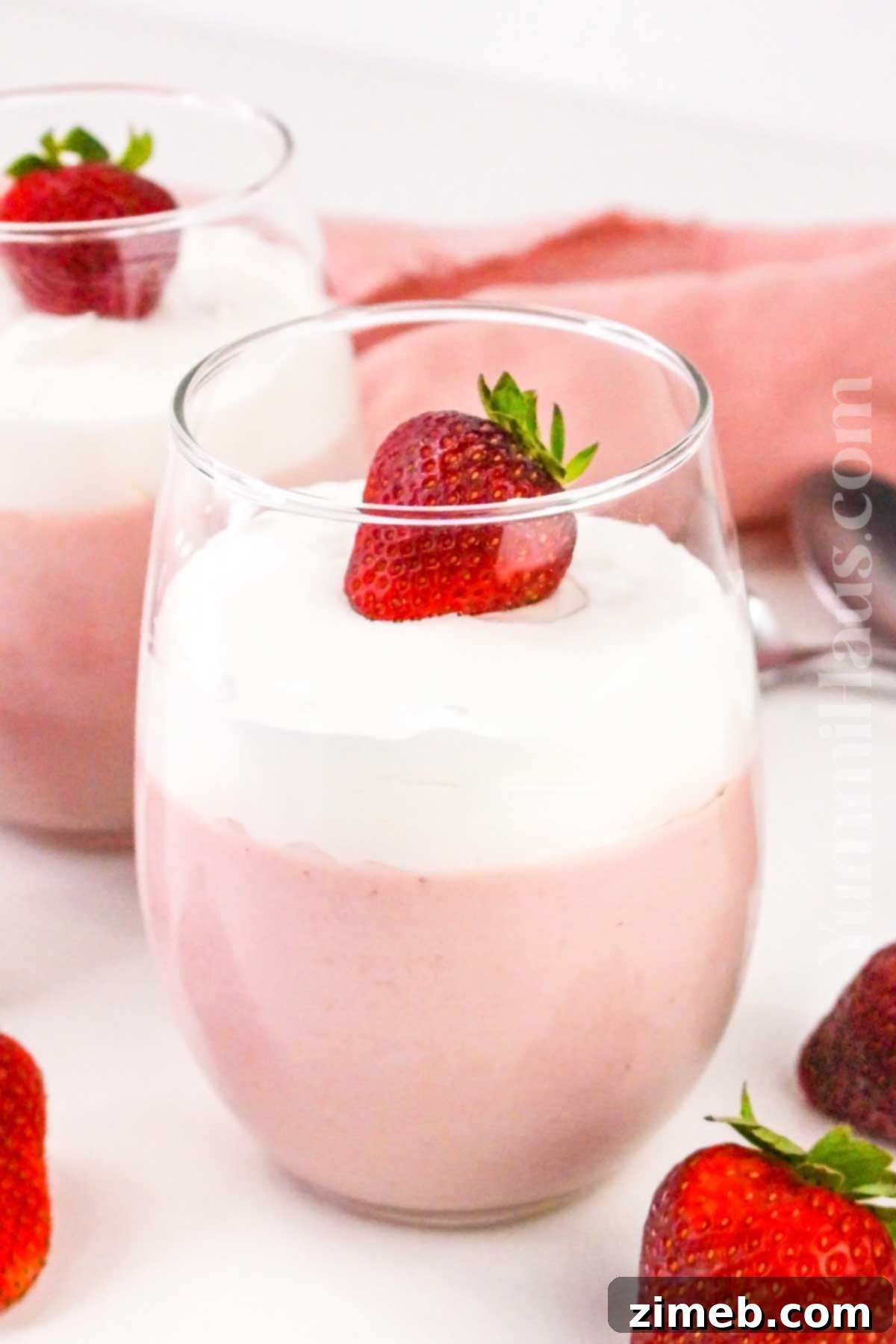 Strawberry Mousse - a light and airy dessert perfect for any occasion.