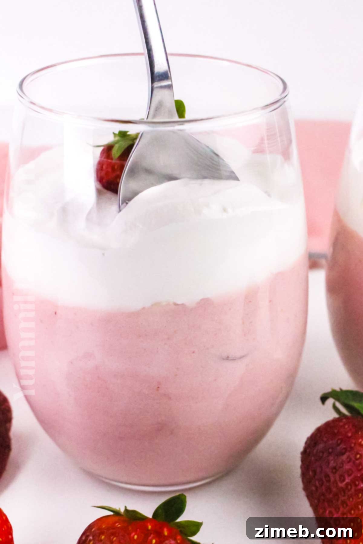 How to make Strawberry Mousse with all steps shown.