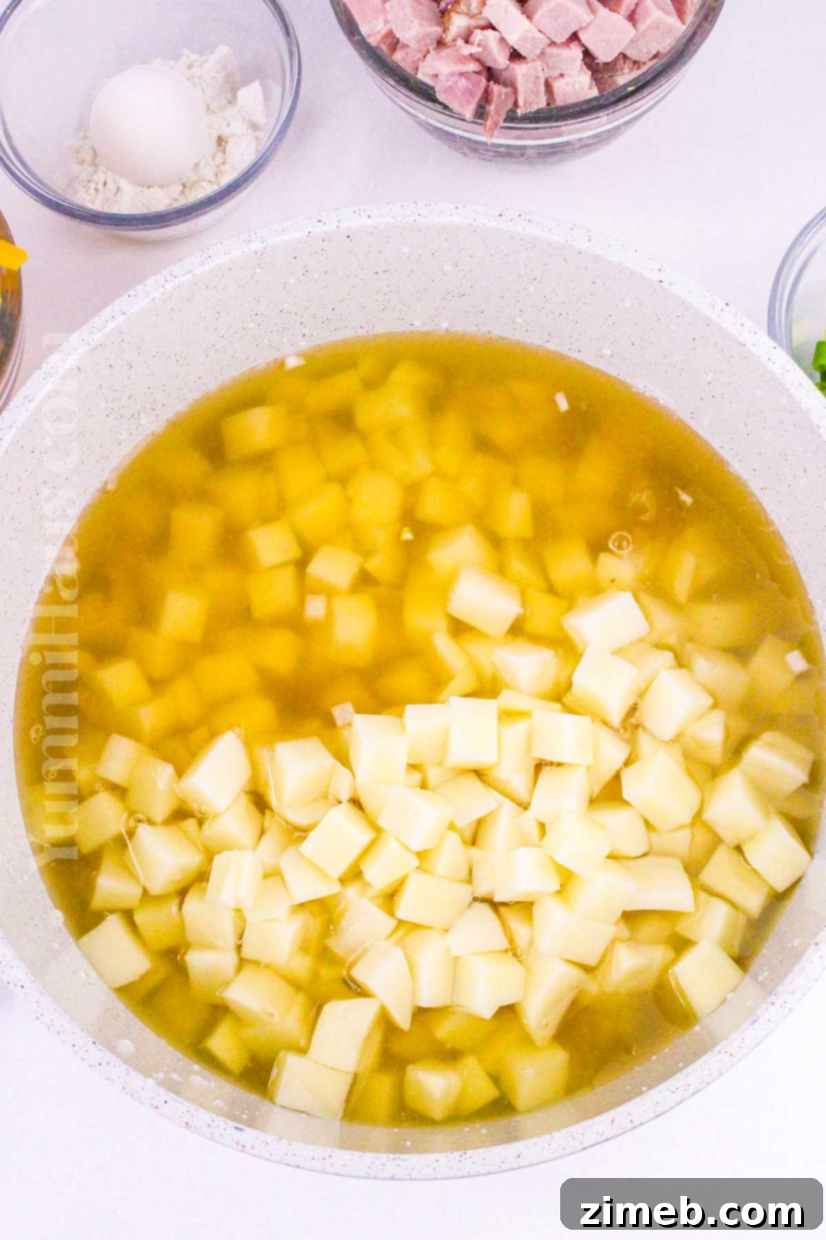 Hearty Ham and Potato Cheese Chowder 6 how to make Cheesy Ham and Potato Soup