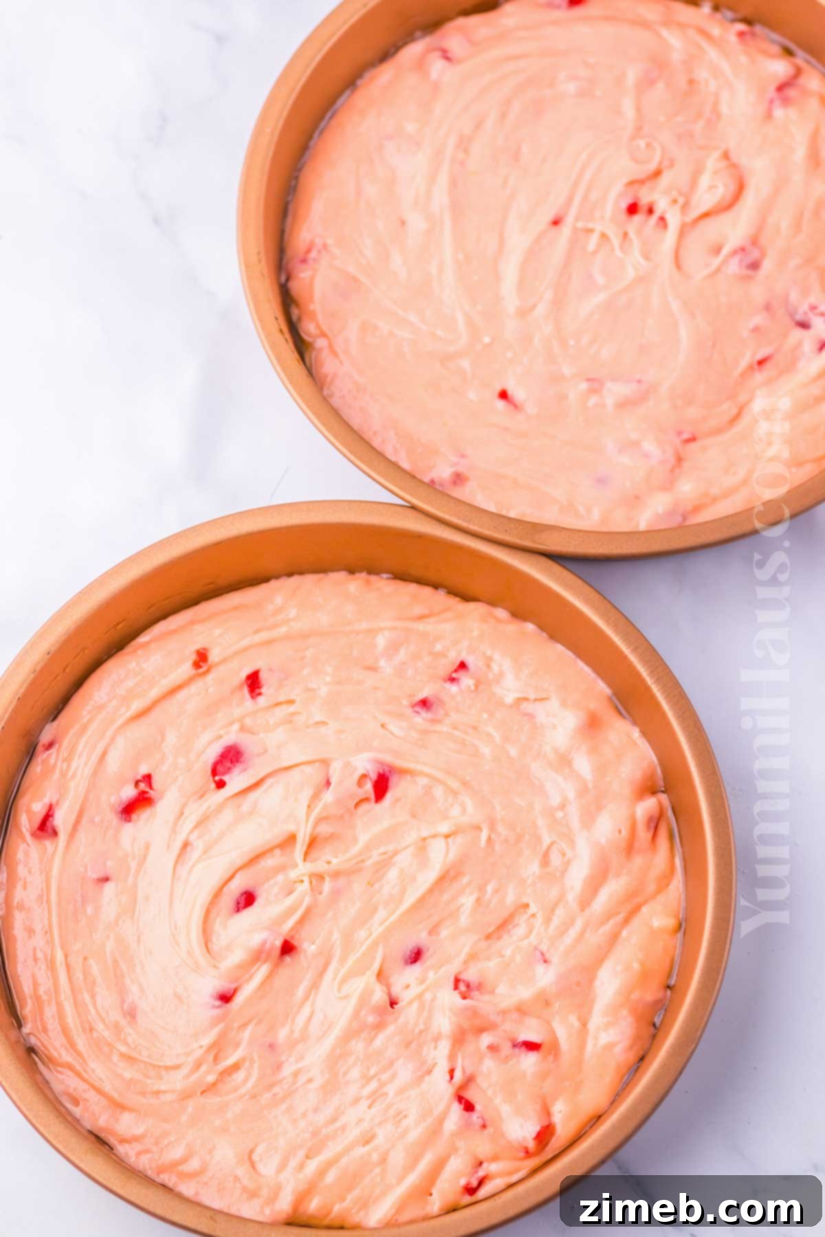 Cherry Confetti Cake 6 How to make Cherry Chip Cake layers