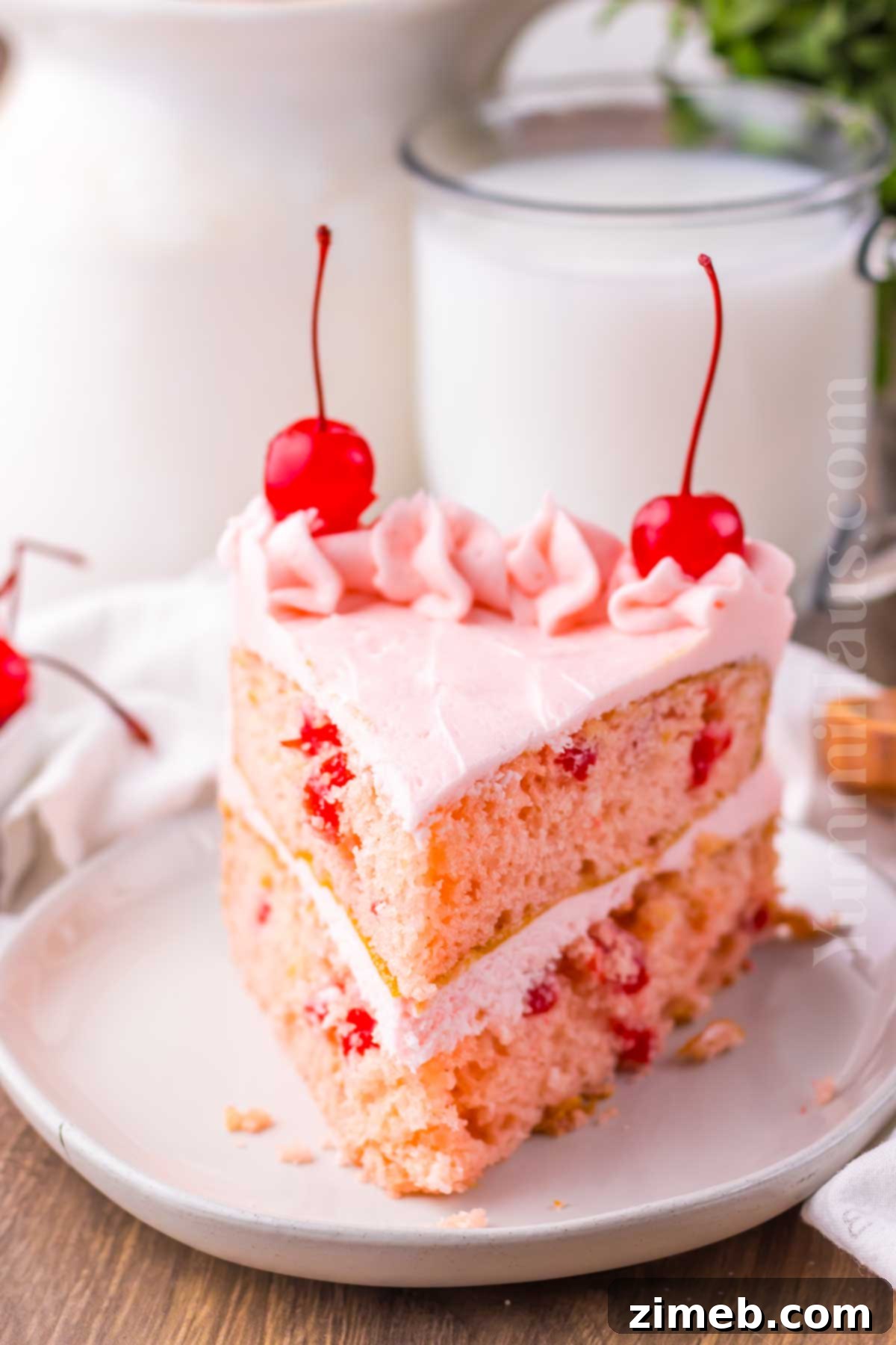 Cherry Confetti Cake 8 Cherry Chip Cake recipe decorated