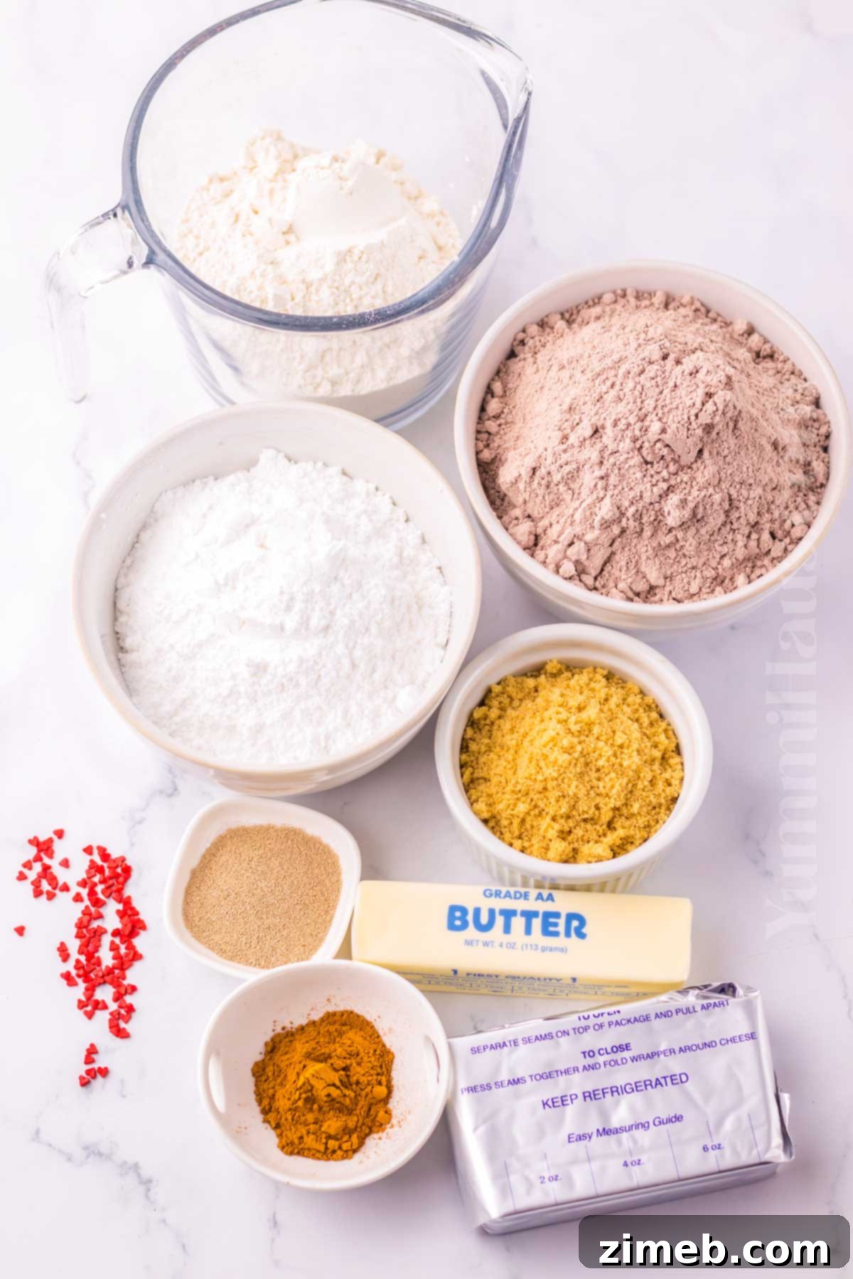 Red Velvet Cinnamon Roll ingredients