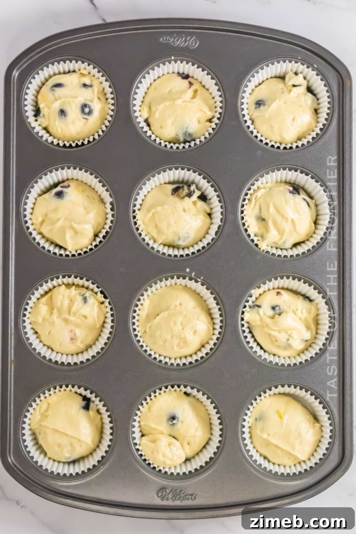Zesty Blueberry Delight Cupcakes 6 ready to bake