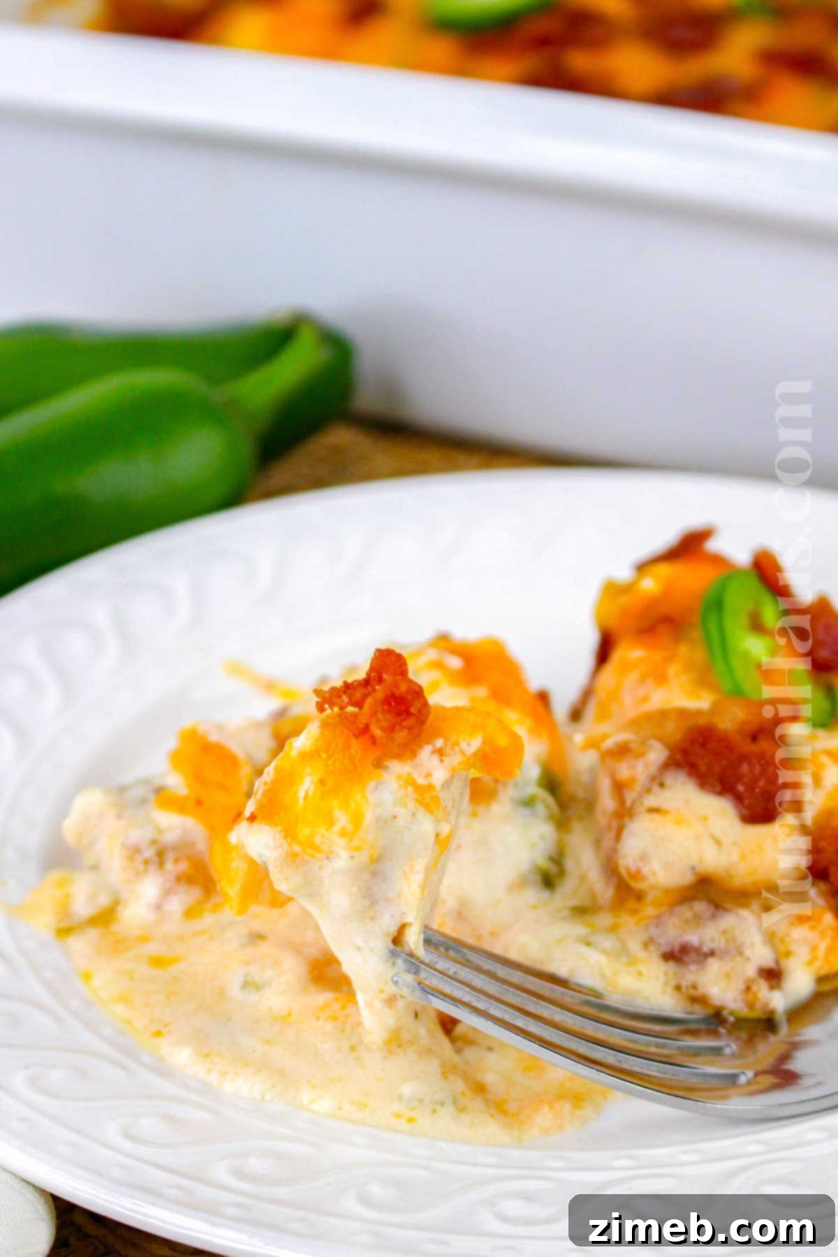 Chicken Jalapeno Popper Casserole recipe finished