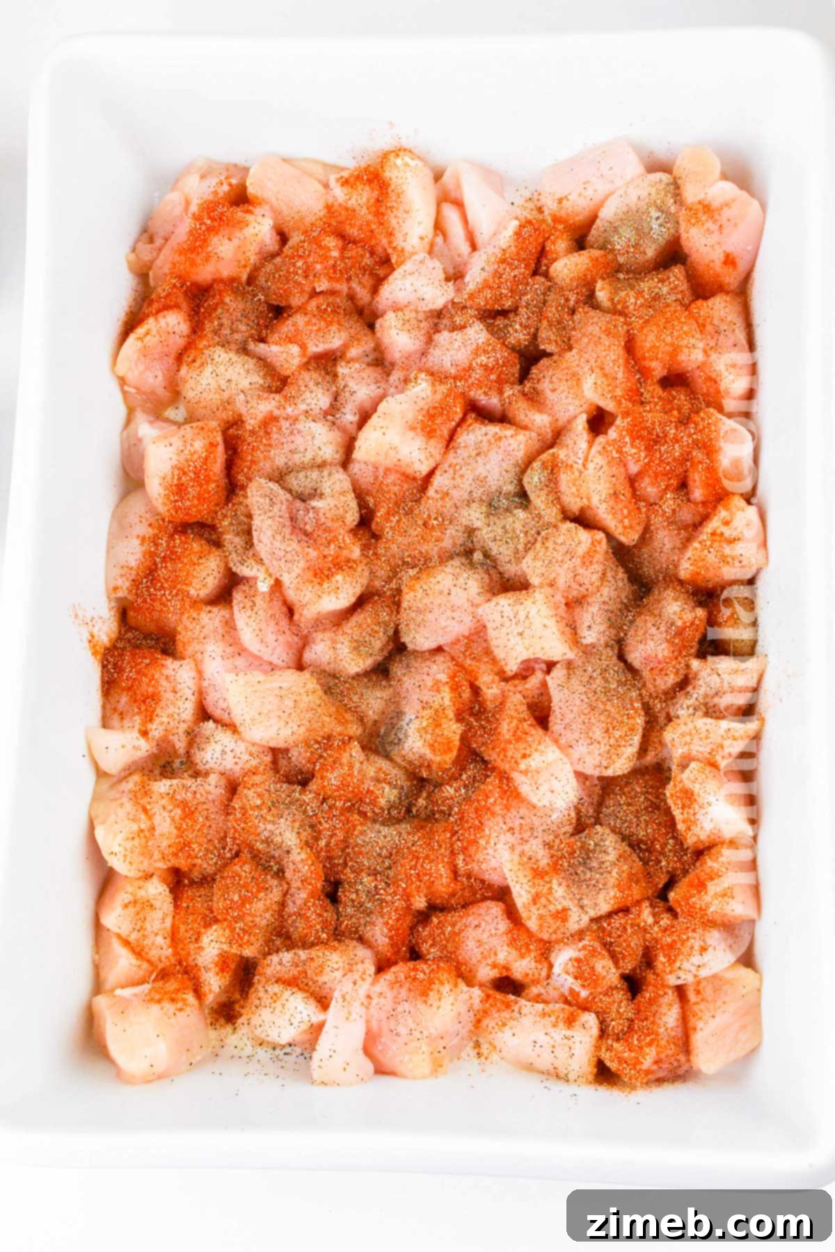 Seasoning chicken for casserole