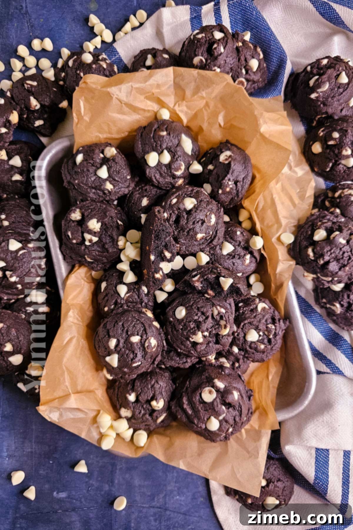Double Chocolate White Chocolate Cookies 2 Decadent White Chocolate Chocolate Cookies, perfect for any occasion.