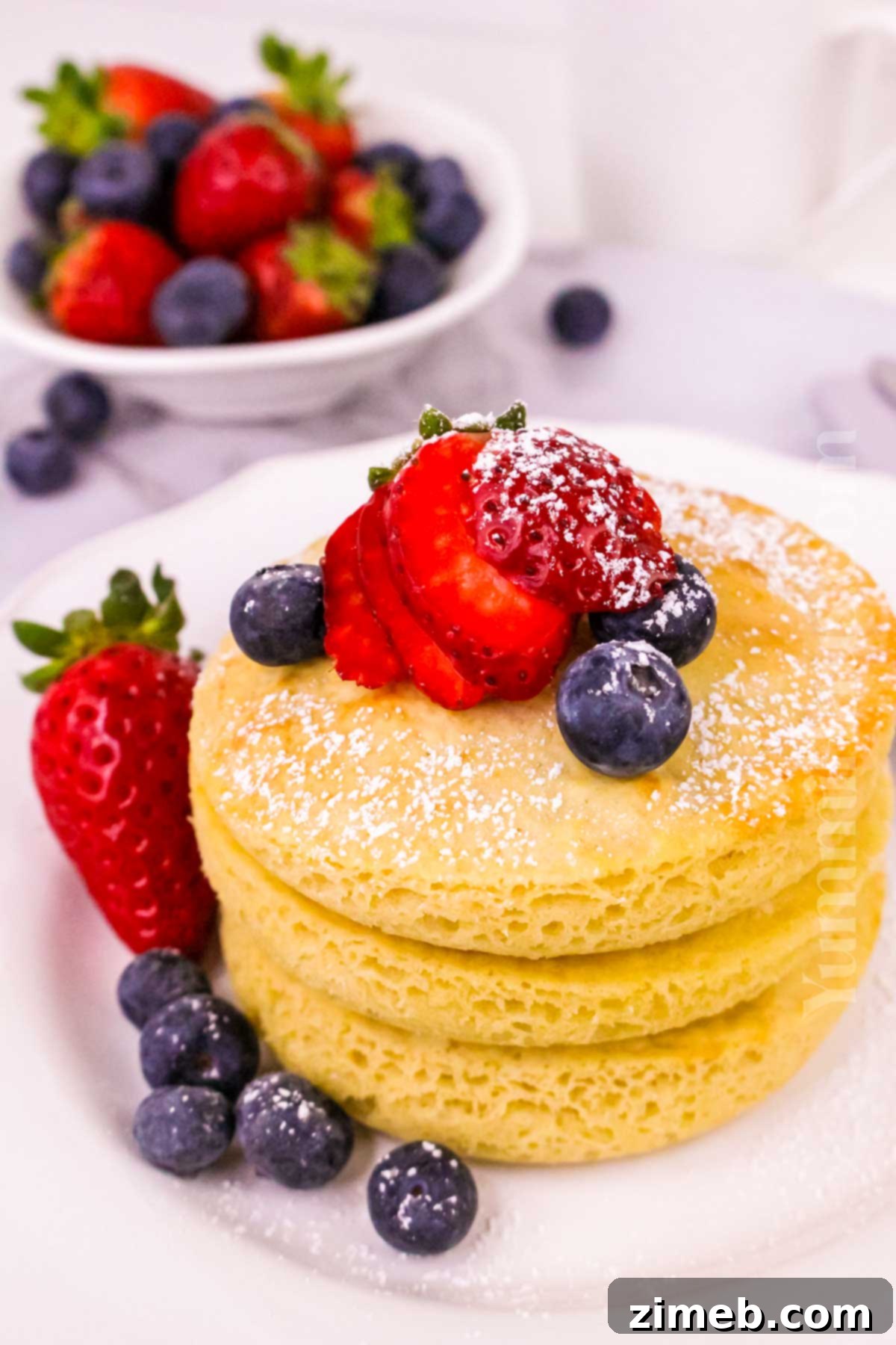Fluffy Air Fryer Pancakes 16 A stack of fluffy air fryer pancakes for breakfast