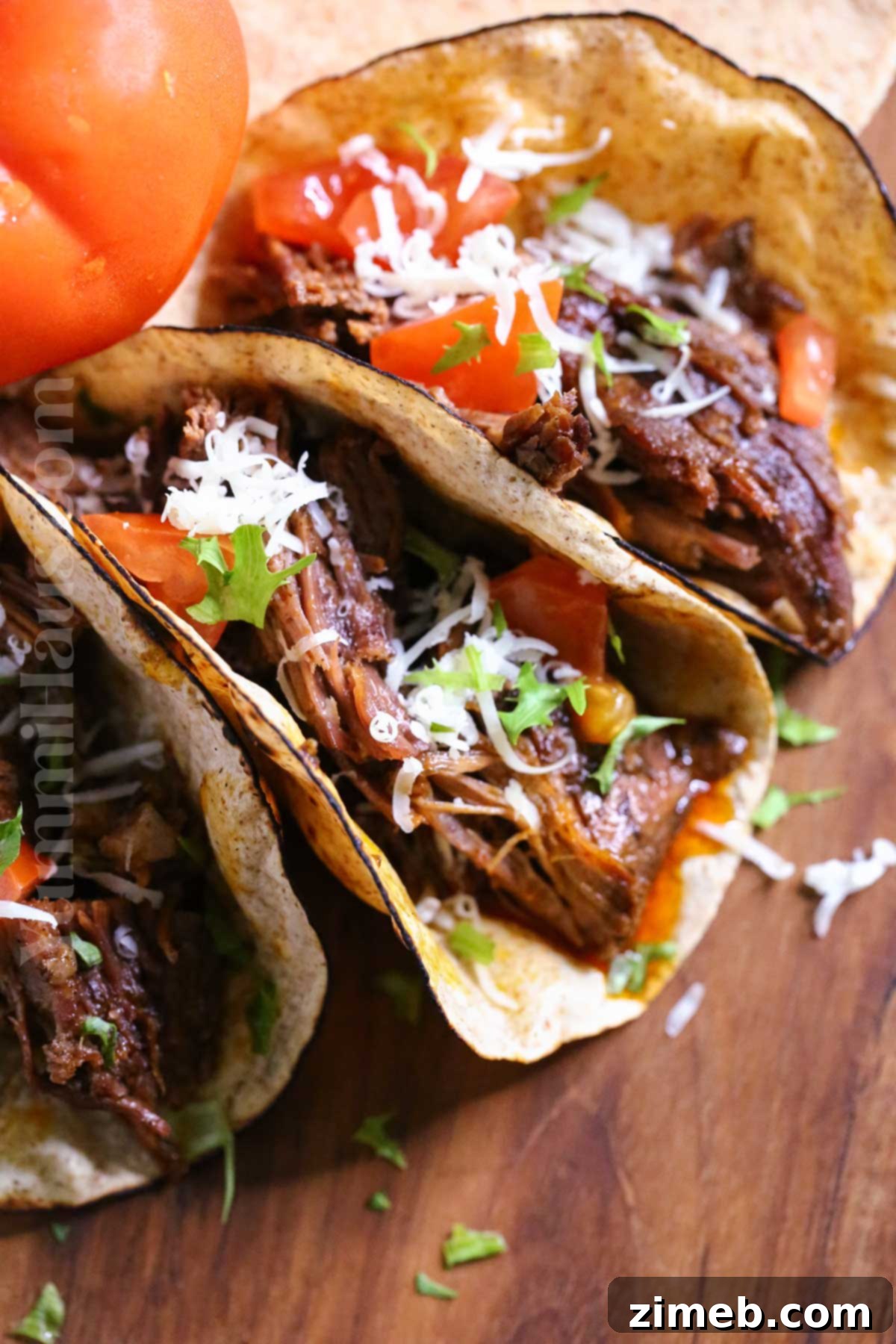Melt-in-Your-Mouth Shredded Beef 15 Beef tacos made with slow cooker shredded beef