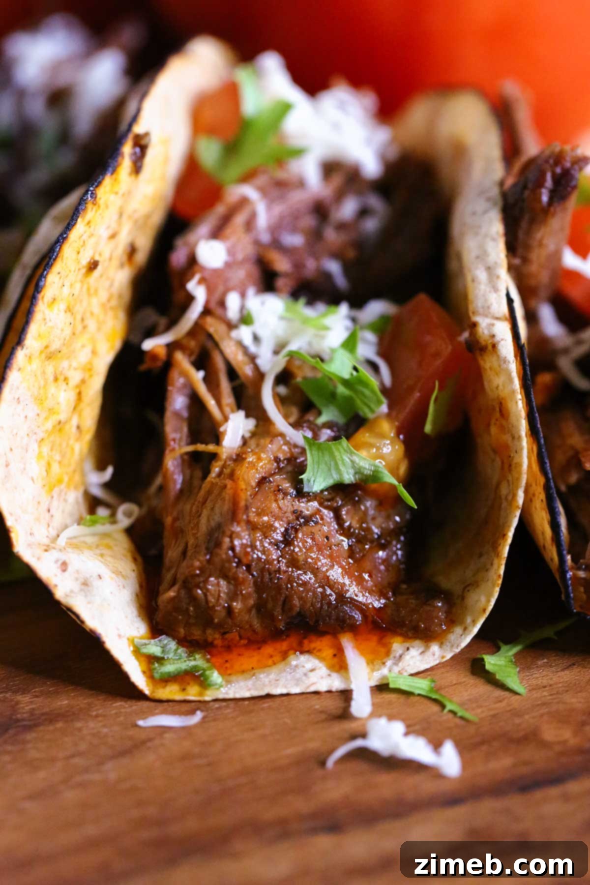 Melt-in-Your-Mouth Shredded Beef 8 Mexican shredded beef served on a plate